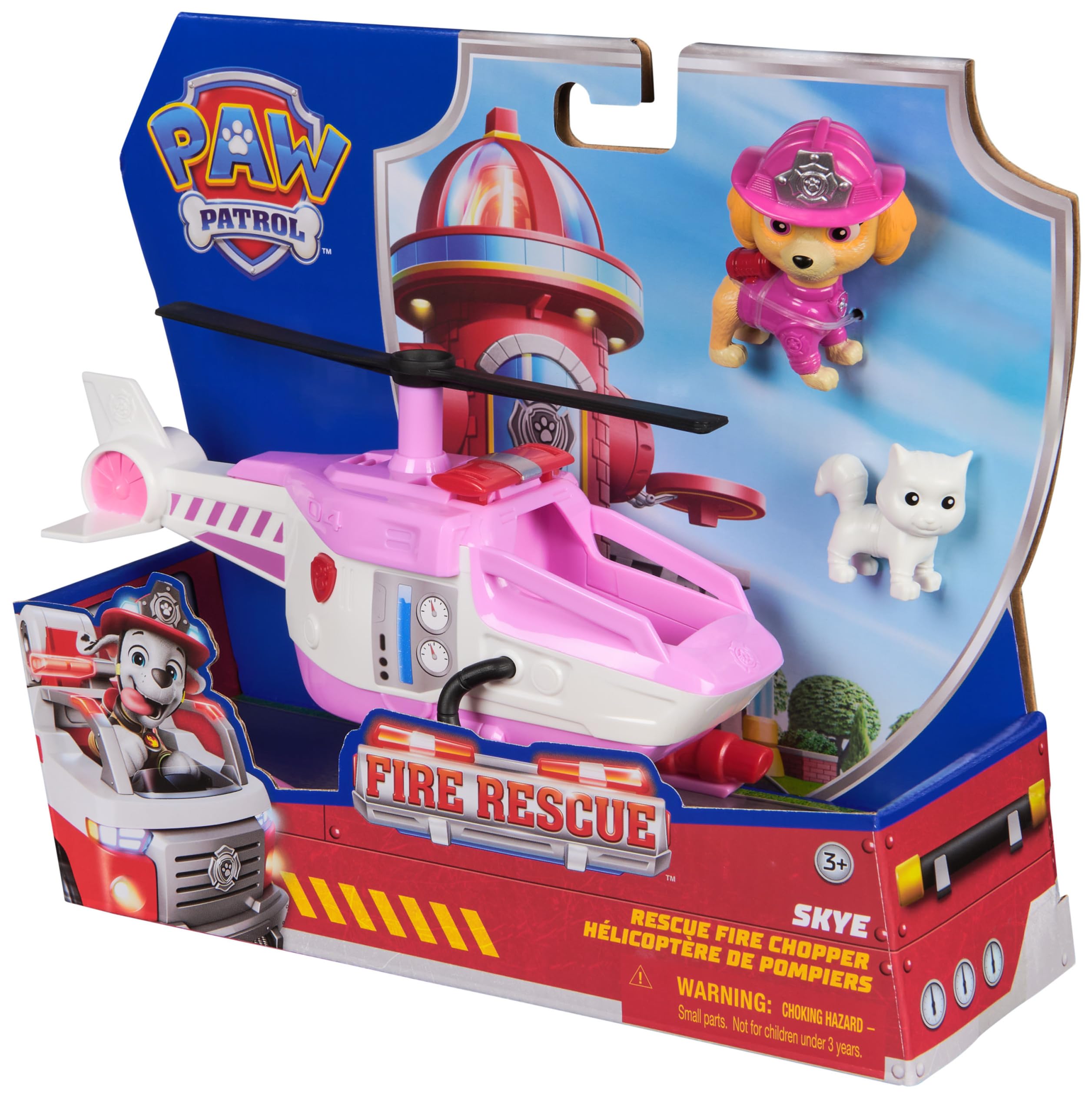 Paw Patrol Skye Rescue Fire Chopper with Action Figure - Firefighter Toy Vehicle for Kids 3+ 7