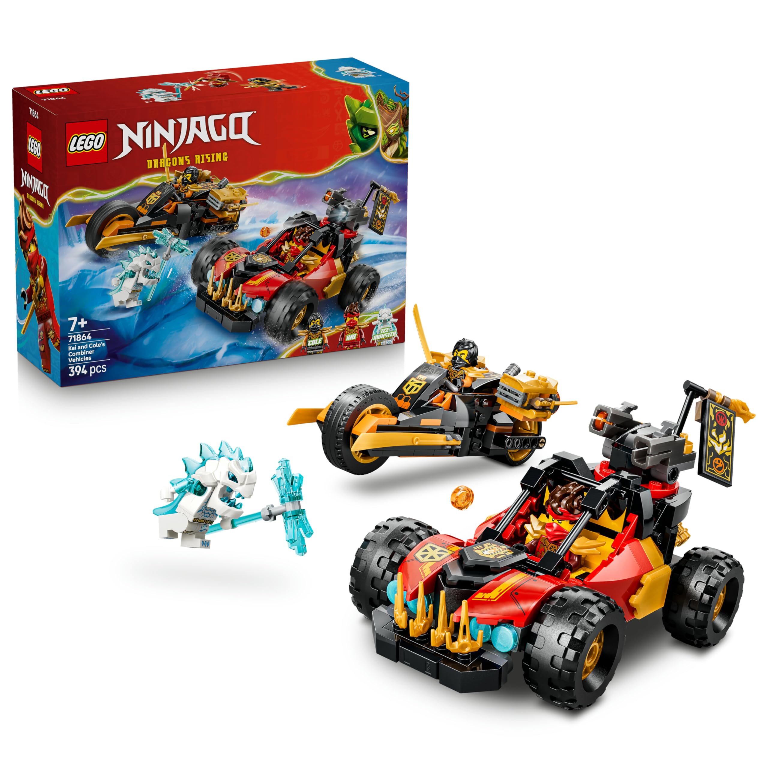 LEGO NINJAGO Kai and Cole's Combiner Vehicles Building Set | Model 71864 | Ages 7+