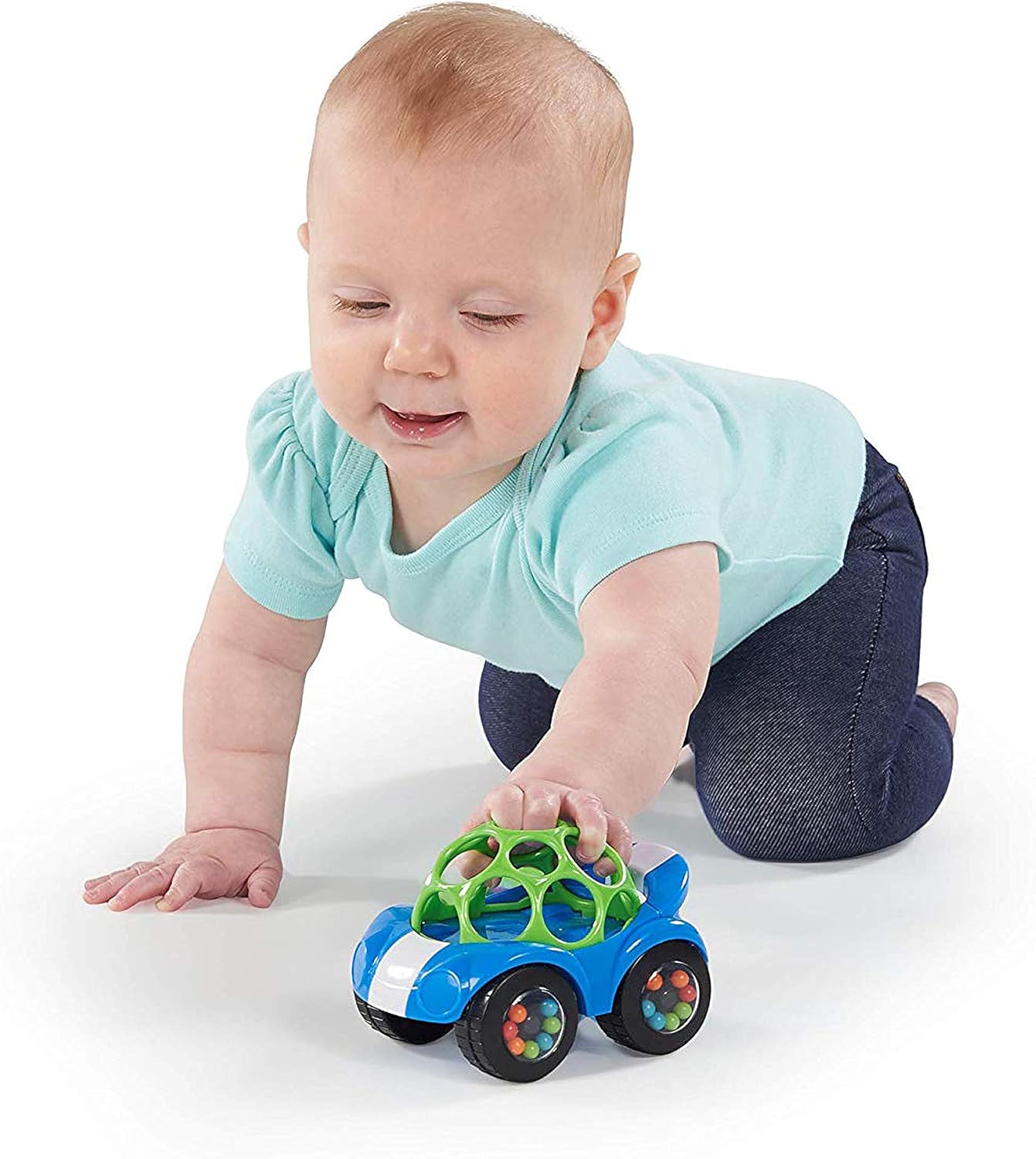 Bright Starts Oball Rattle & Roll Toy - Easy Grasp Rattle Vehicle for 3 Months+ 8
