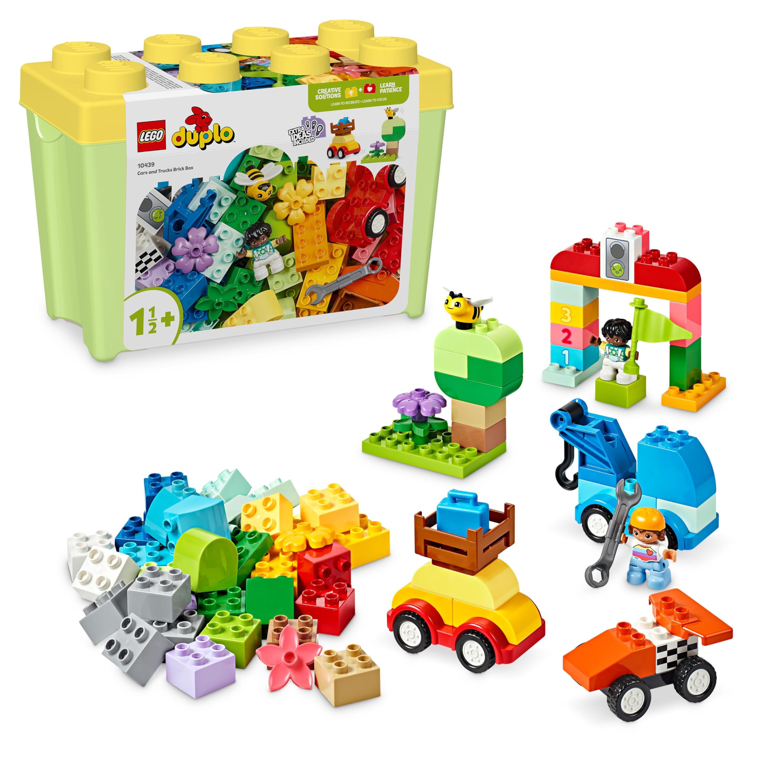LEGO DUPLO Classic Cars and Trucks Brick Box - Educational Building Set for Toddlers 18m+