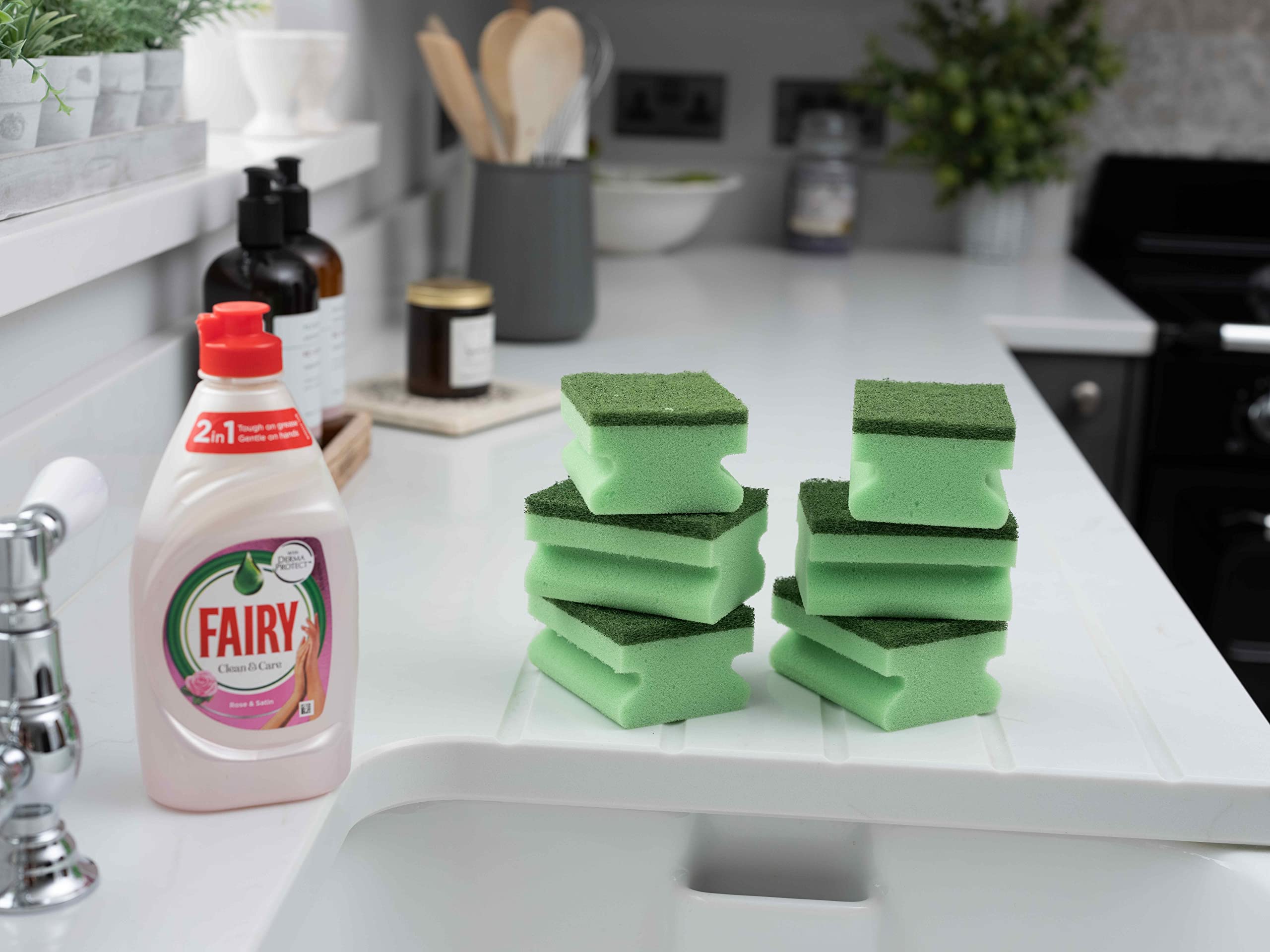 Addis Fairy Originals Non-Scratch Dual Sponge Scourer with Crystals - Pack of 6 13