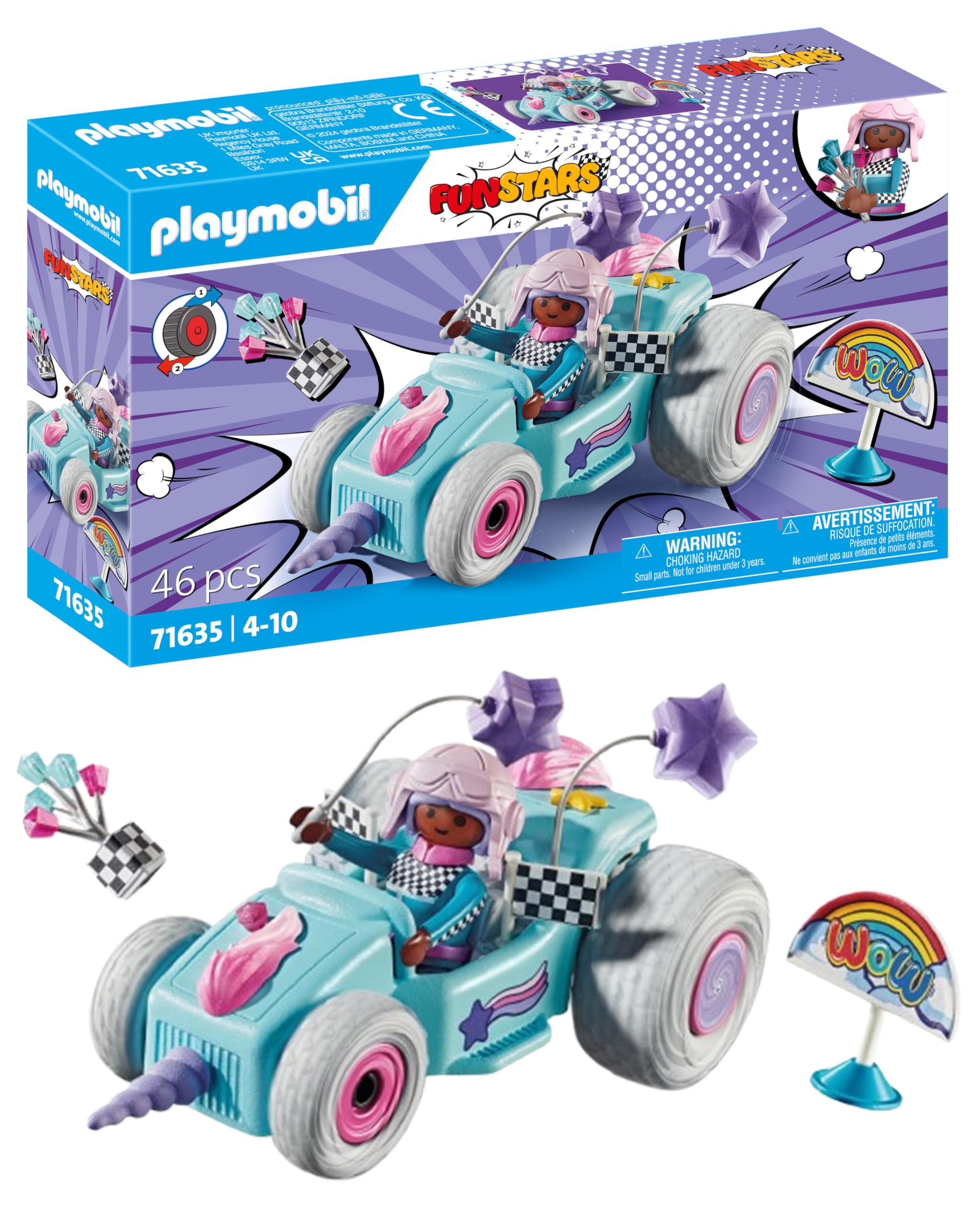 Playmobil Racing Unicorn Playset - Magical Kart with Retractable Motor for Ages 4+