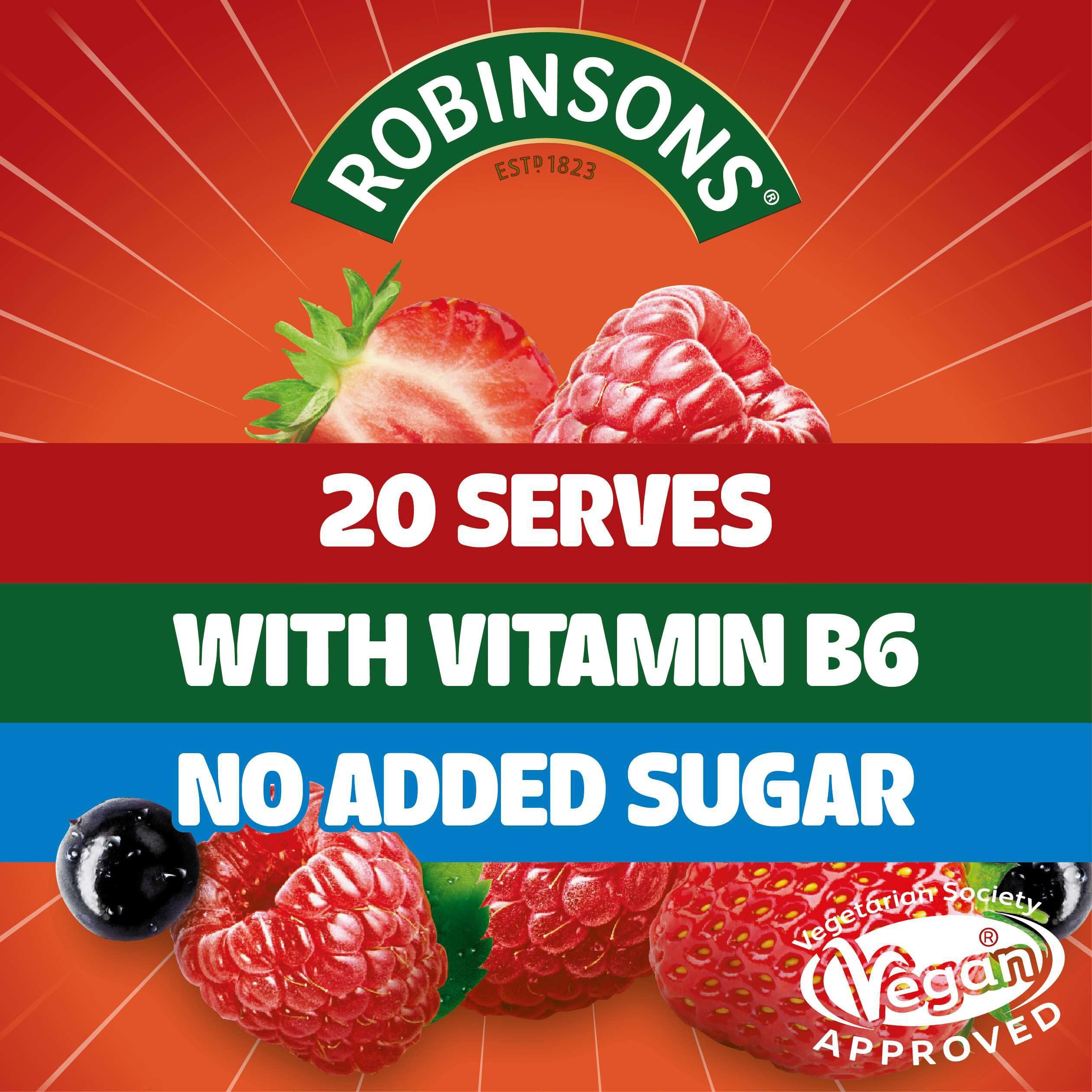 Robinsons Boost Benefit Drops Himbeere, Erdbeere &amp; Acai mit Vitamin B6 – Kürbiskonzentrat ohne Zuckerzusatz 10