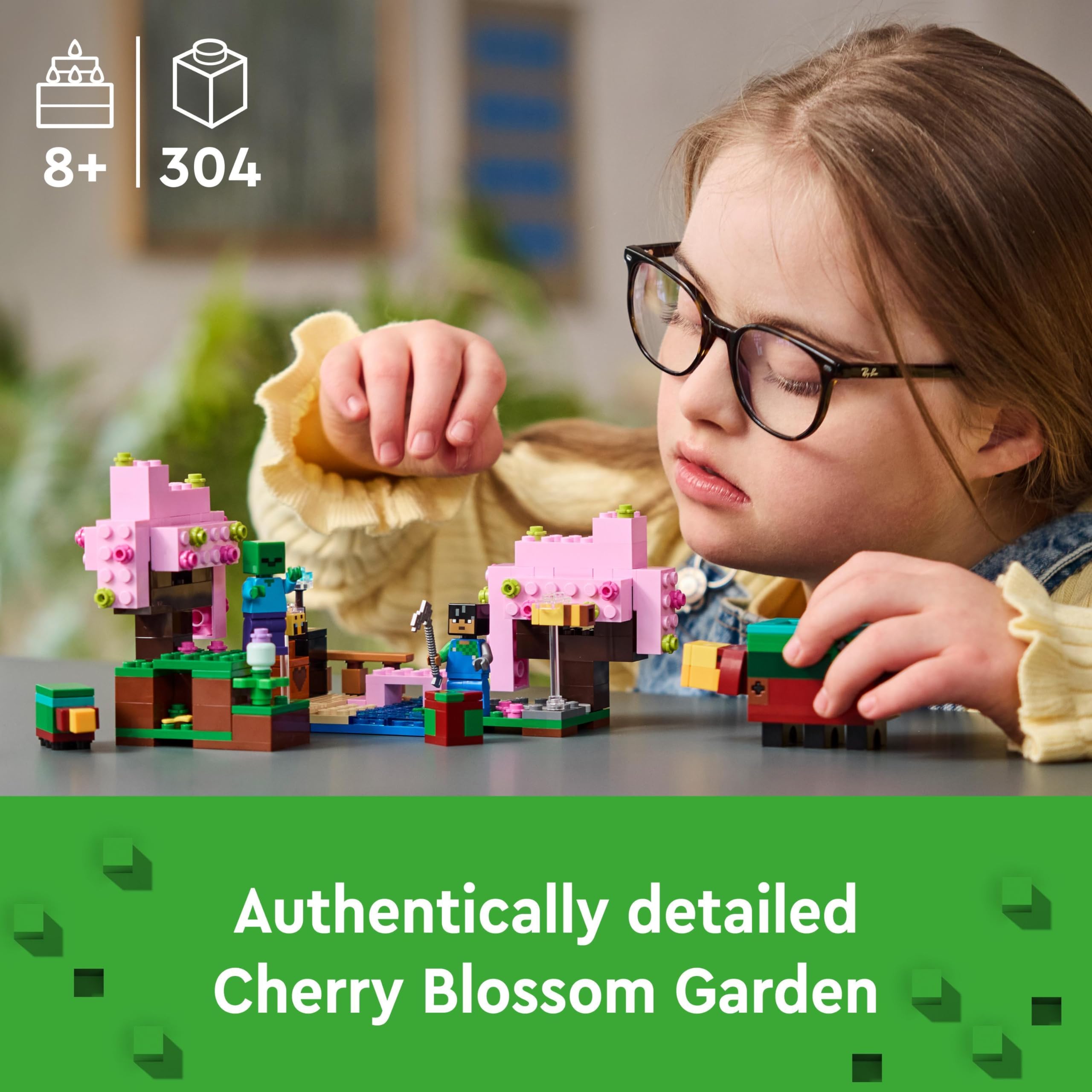 LEGO Minecraft The Cherry Blossom Garden Playset - Building Toy with Sunny, Sniffer & Zombie Figures for Kids 8+ 6