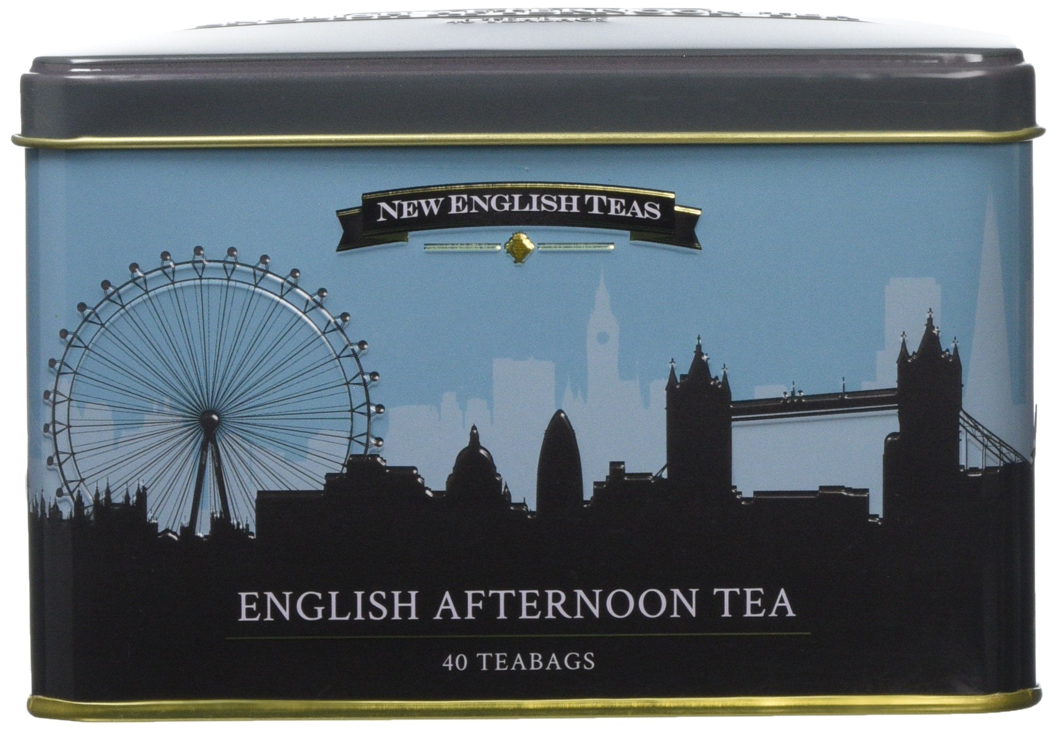 New English Teas London Skyline Tea Caddy with 40 English Breakfast Teabags