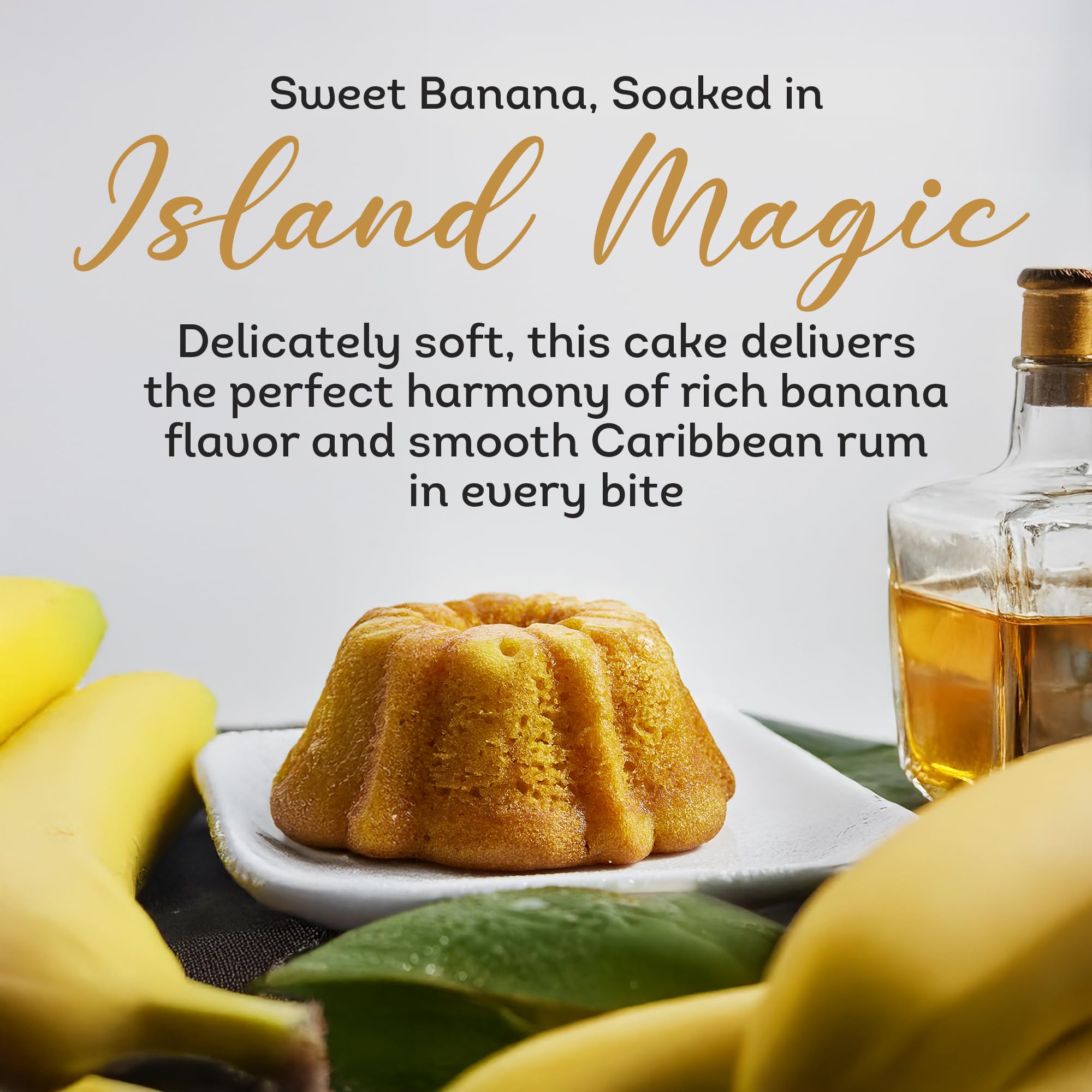 TORTUGA - Banana Flavour Rum Cake 454 g, Moist Caribbean Style Dessert