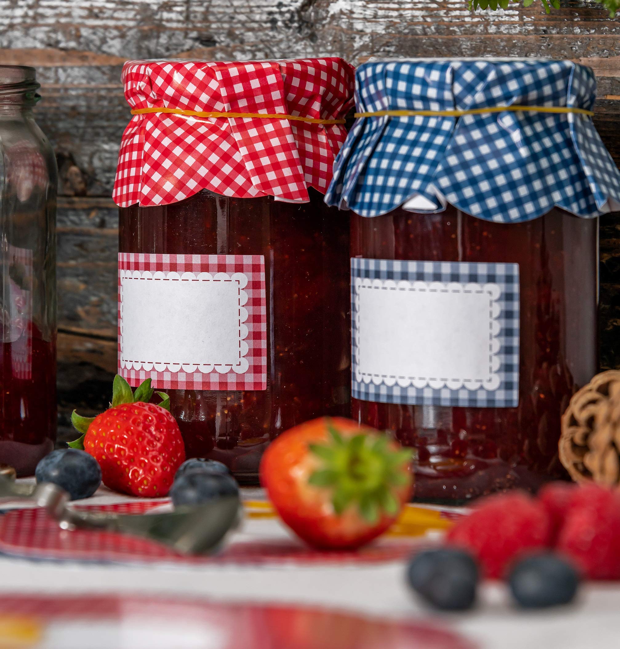 Tala Everyday Gingham Preserving Labels - Self-Adhesive Jar Labels for Homemade Goods | 30 Pack 2