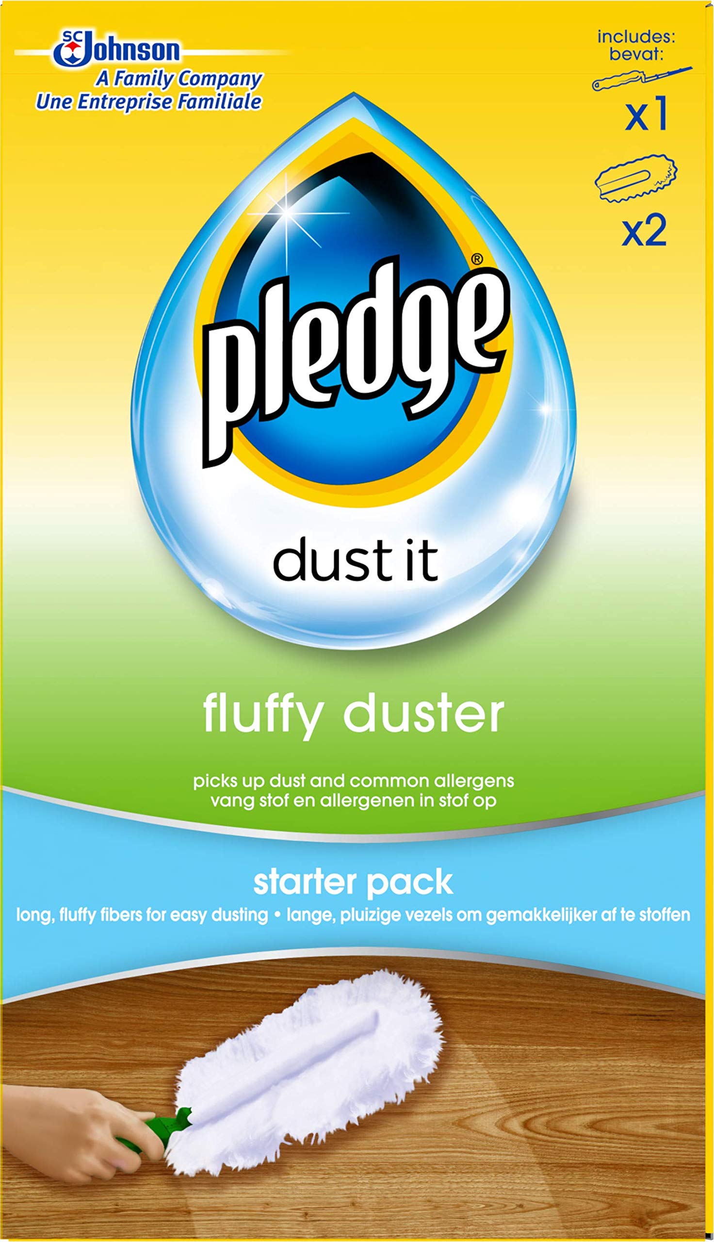 Pledge Duster Starter Kit - Multi-Surface Cleaner with Long Fluffy Fibres for Dust, Dirt & Lint 4