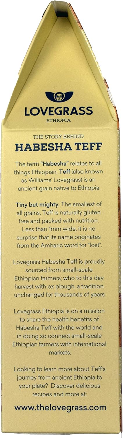 Lovegrass Habesha White Teff Flour - 500g - Gluten Free, Vegan, Whole Grain