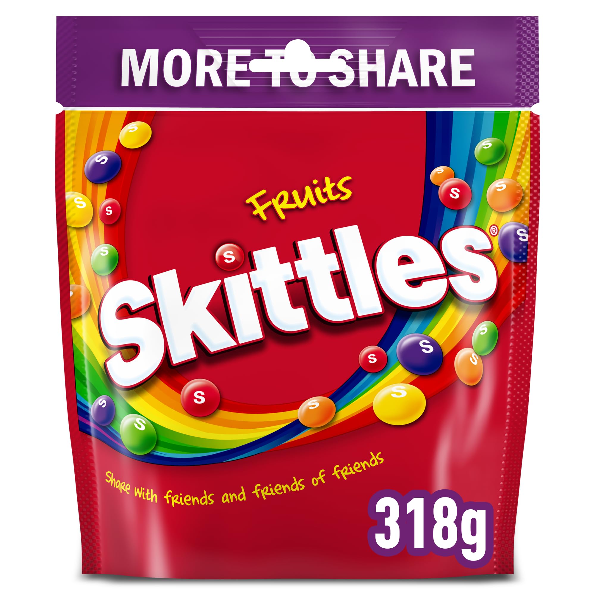 Skittles - Vegan Chewy Sweets Fruit Flavoured Sharing Pouch 318g