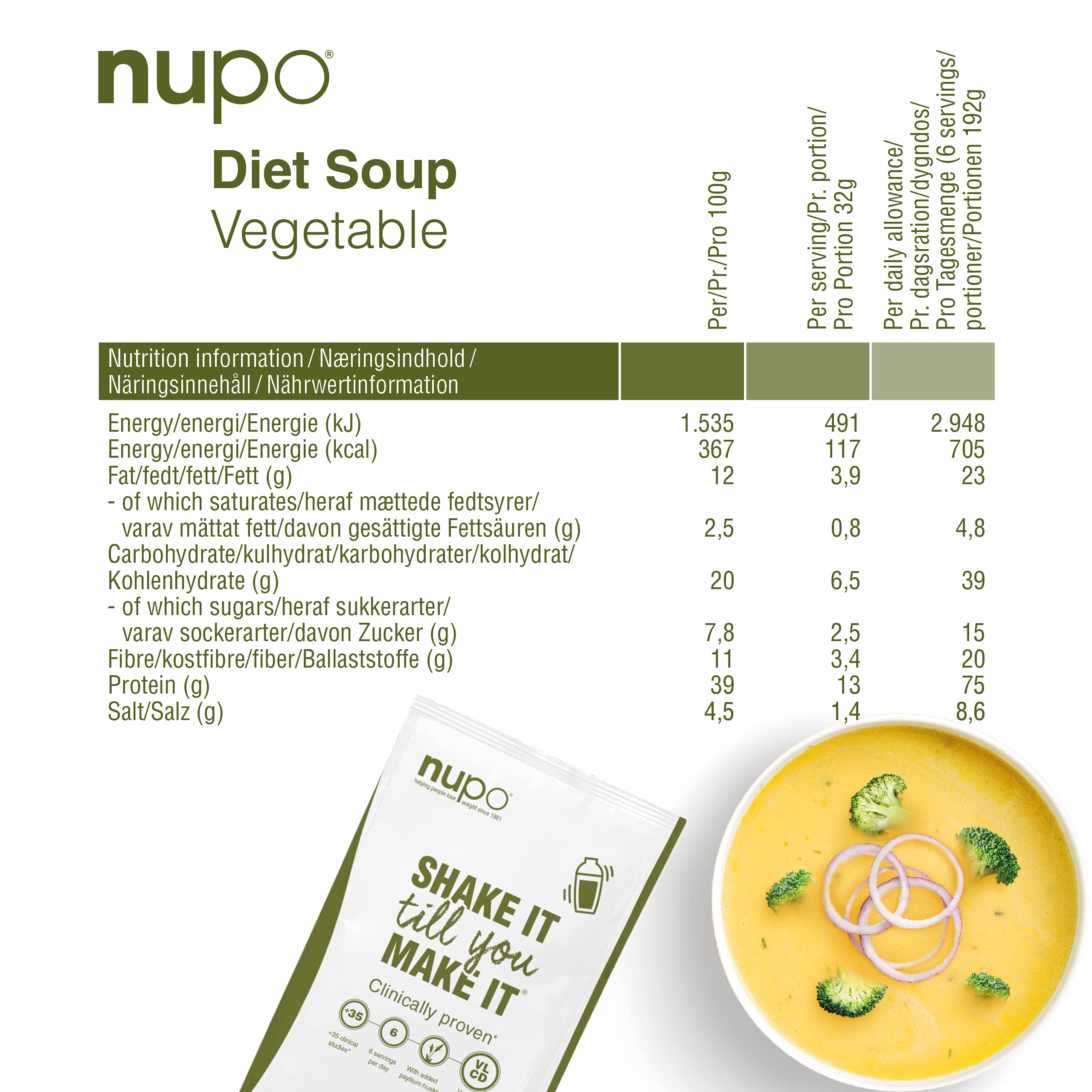 NUPO Diet Meal Replacement Gluten Free Vegetable Soup (12 Servings) 10