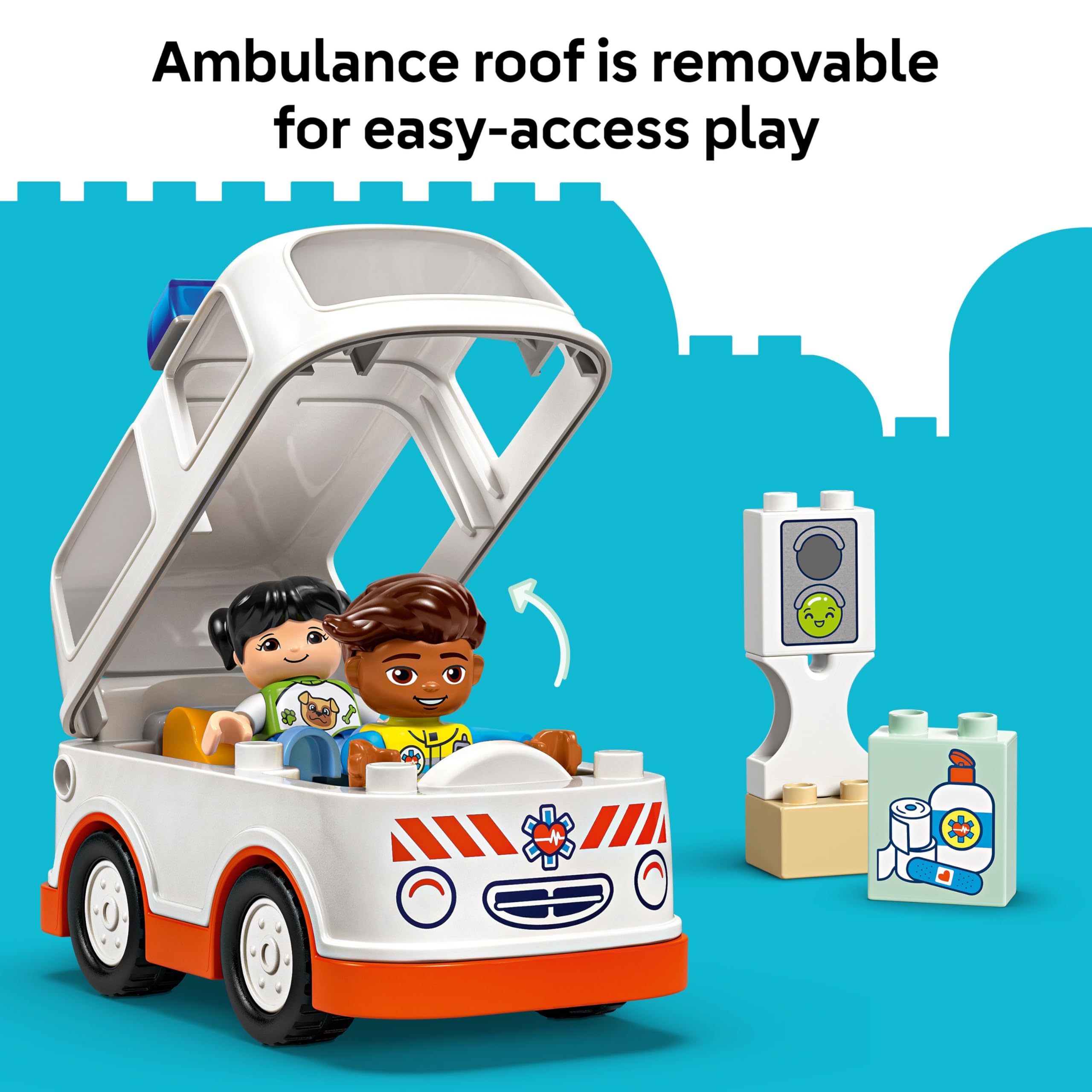 LEGO DUPLO Ambulance & Driver Set 10447 - Educational Role-Play for Ages 2+ 5