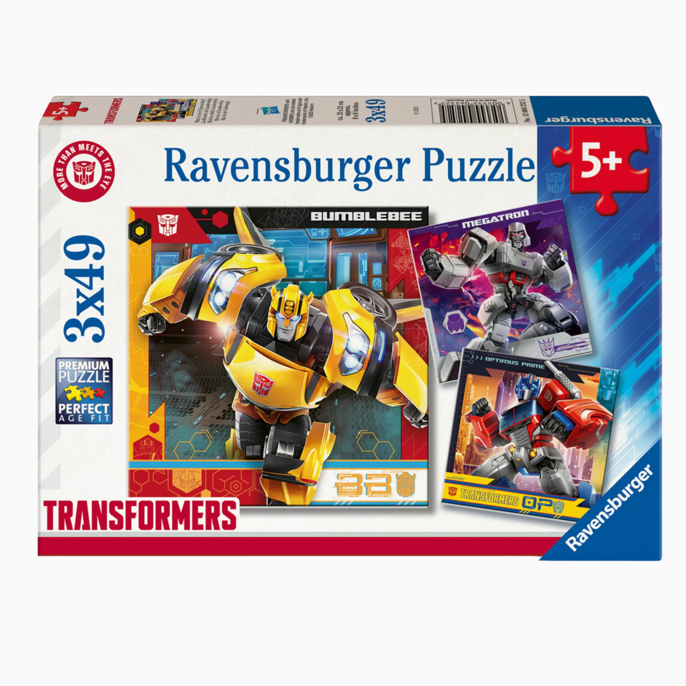 Ravensburger Transformers 3-Pack Jigsaw Puzzles - 3 x 49 Pieces | Ages 5+
