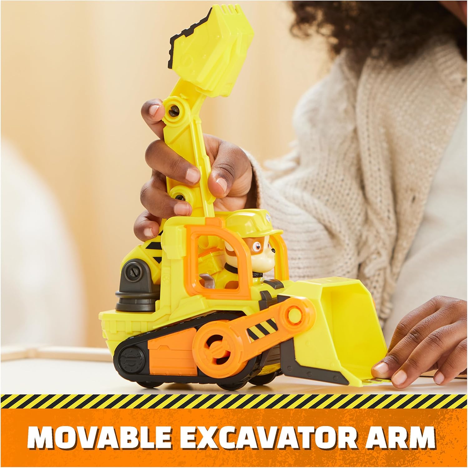 Rubble’s Bulldozer Toy Truck - Movable Parts & Collectible Figure for Ages 3+ 4