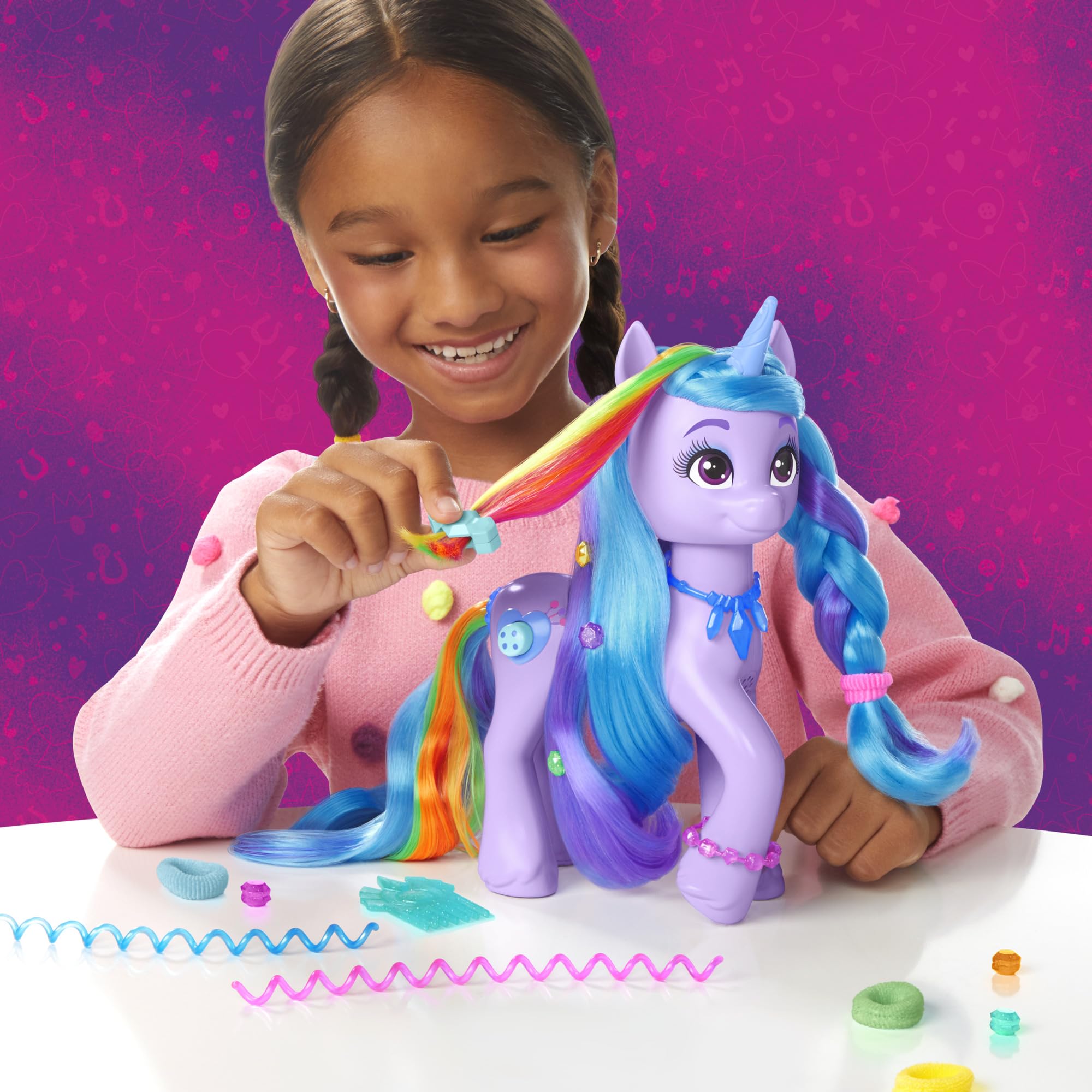 My Little Pony: Tell Your Tale Rainbow Styles Izzy Moonbow Unicorn Toy - Interactive Figure with 17 Accessories, Ages 4+ 3