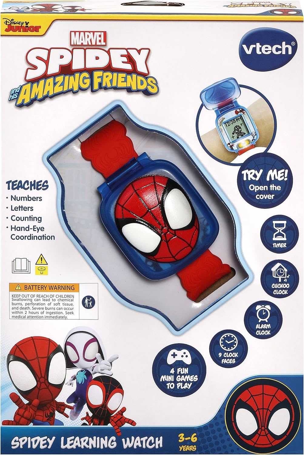 VTech Spidey and His Amazing Friends Learning Watch - Interactive Educational Toy for Ages 3-6 10