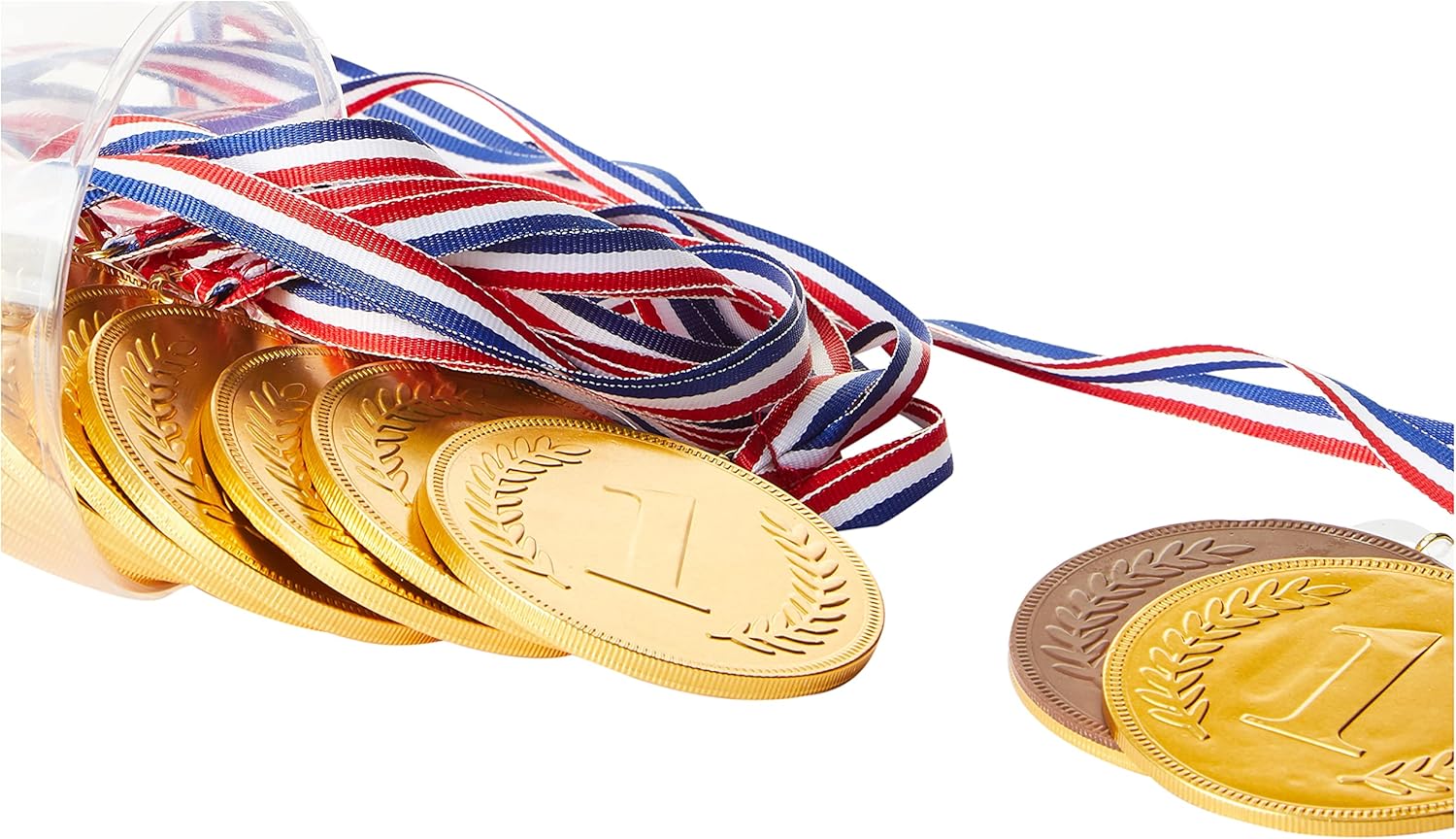 Steenland Chocolate - Belgian Chocolate Gold Foiled Medals with Ribbon (Pack of 10) 4