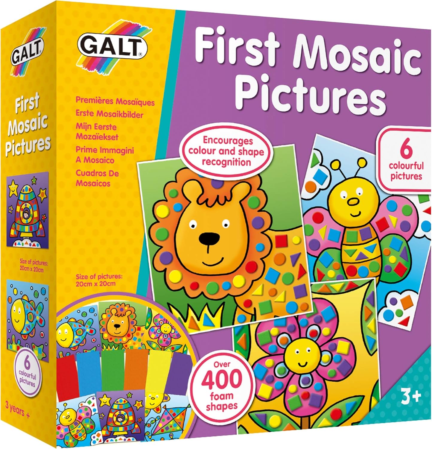 Galt First Mosaic Pictures - Educational Foam Tile Art Set for Kids 3+