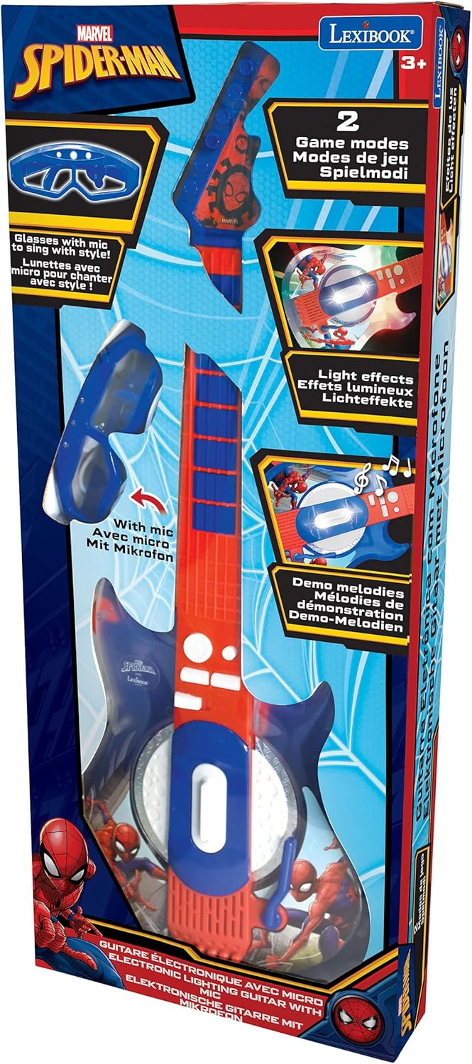 Lexibook K260SP Spider-Man Electronic Lighting Guitar with Mic and Glasses - Musical Toy for Kids 5
