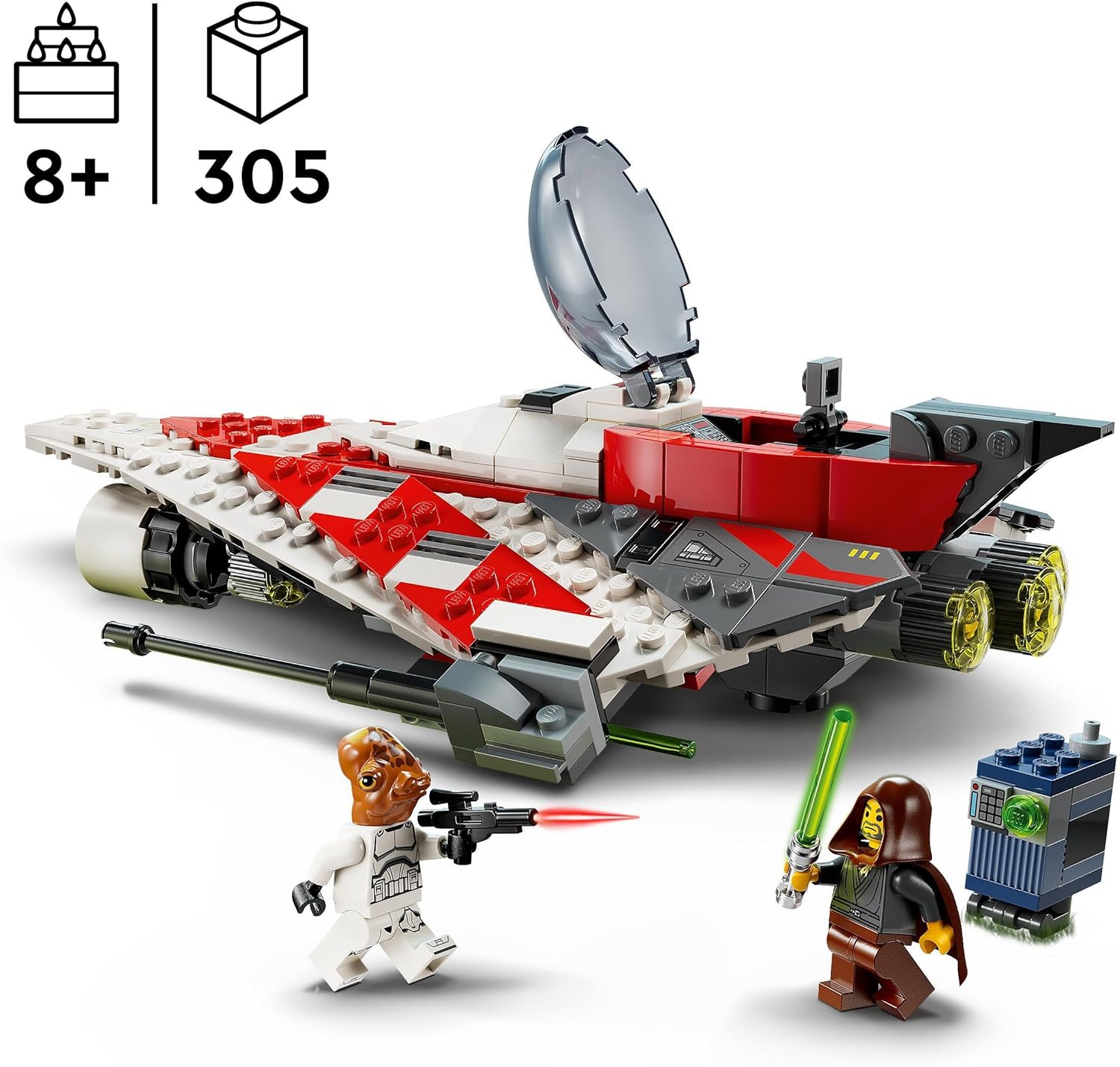 LEGO Star Wars Jedi Bob’s Starfighter Buildable Toy Vehicle - 305-Piece Set for Ages 8+