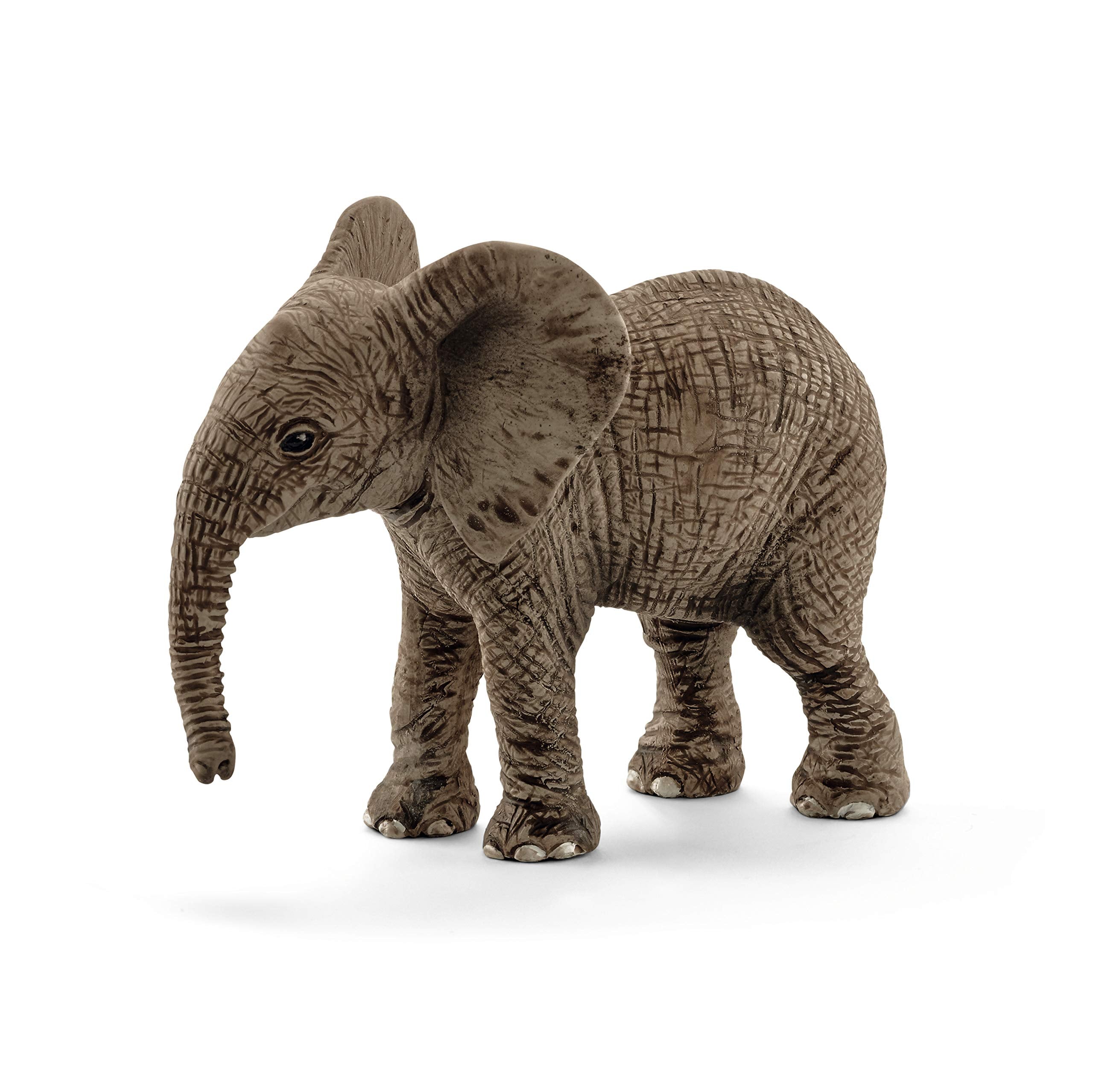 SCHLEICH African Baby Elephant Wildlife Figurine - Individually Hand-Painted Educational Toy for Kids