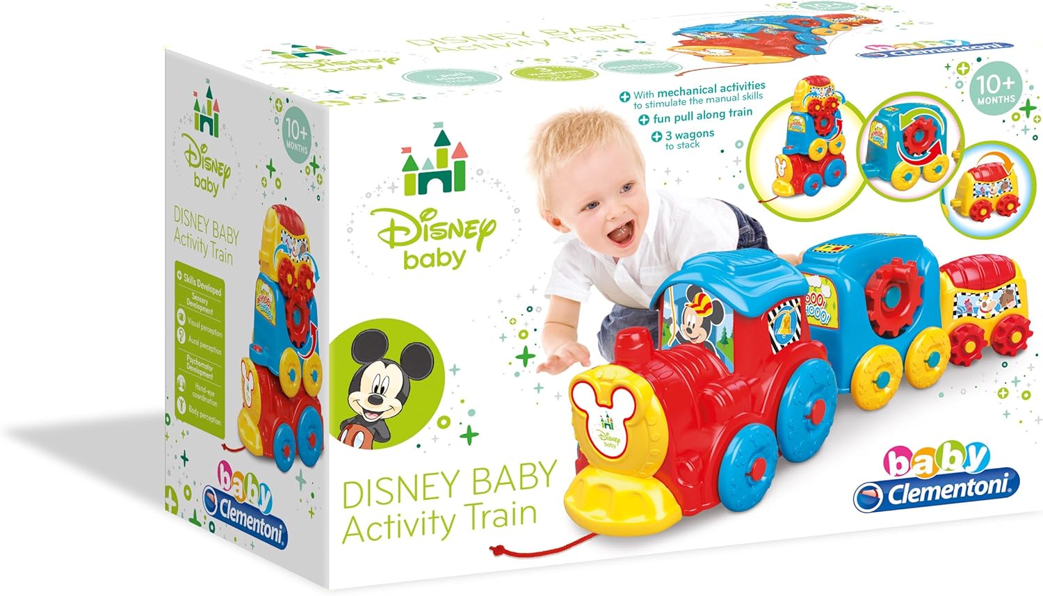 Clementoni Disney Baby Activity Train - Pull-Along Toy with Mechanical Activities for Toddlers 5