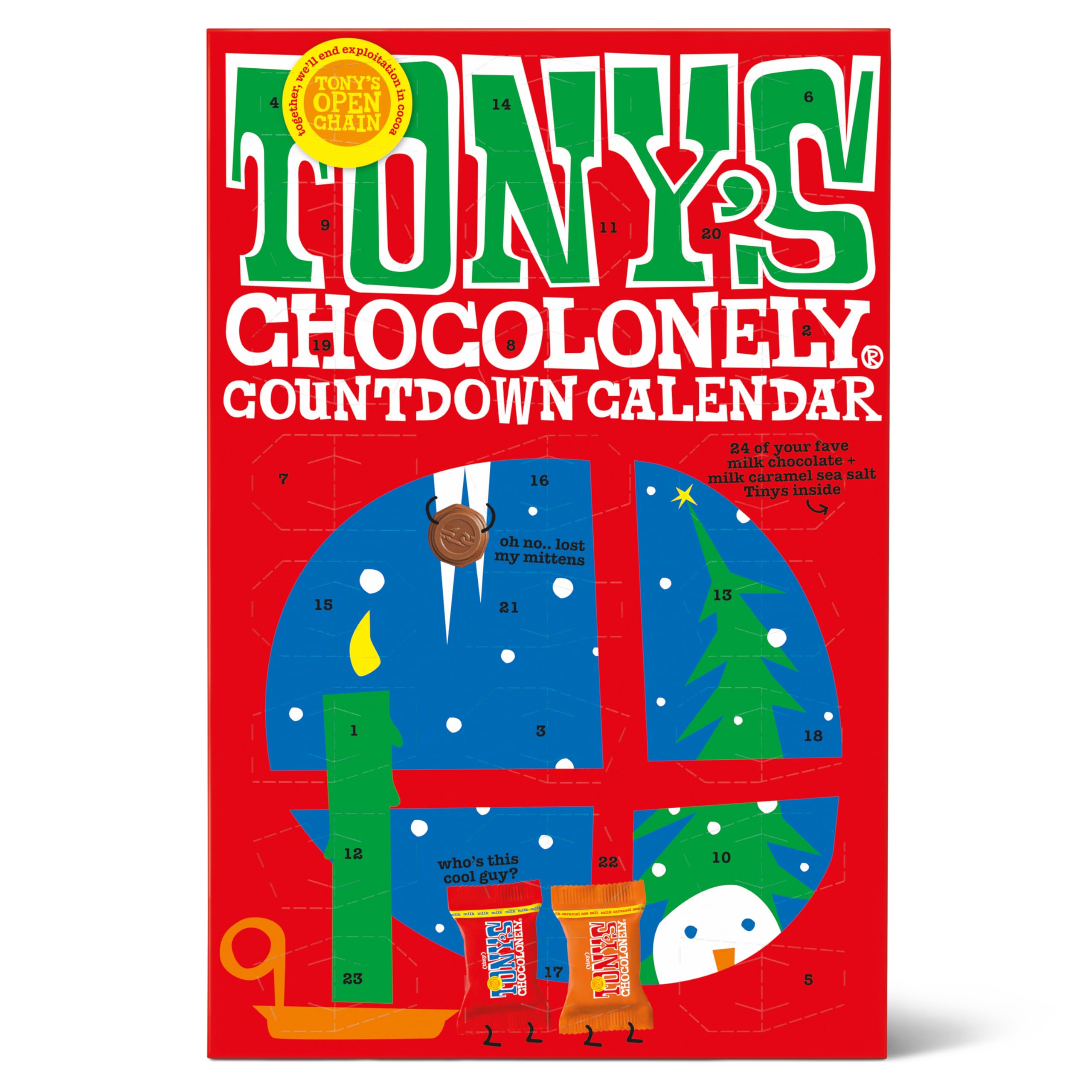 Tony's Chocolonely Smaller Advent Calendar - 24 Milk Chocolate & Caramel Sea Salt Treats 6