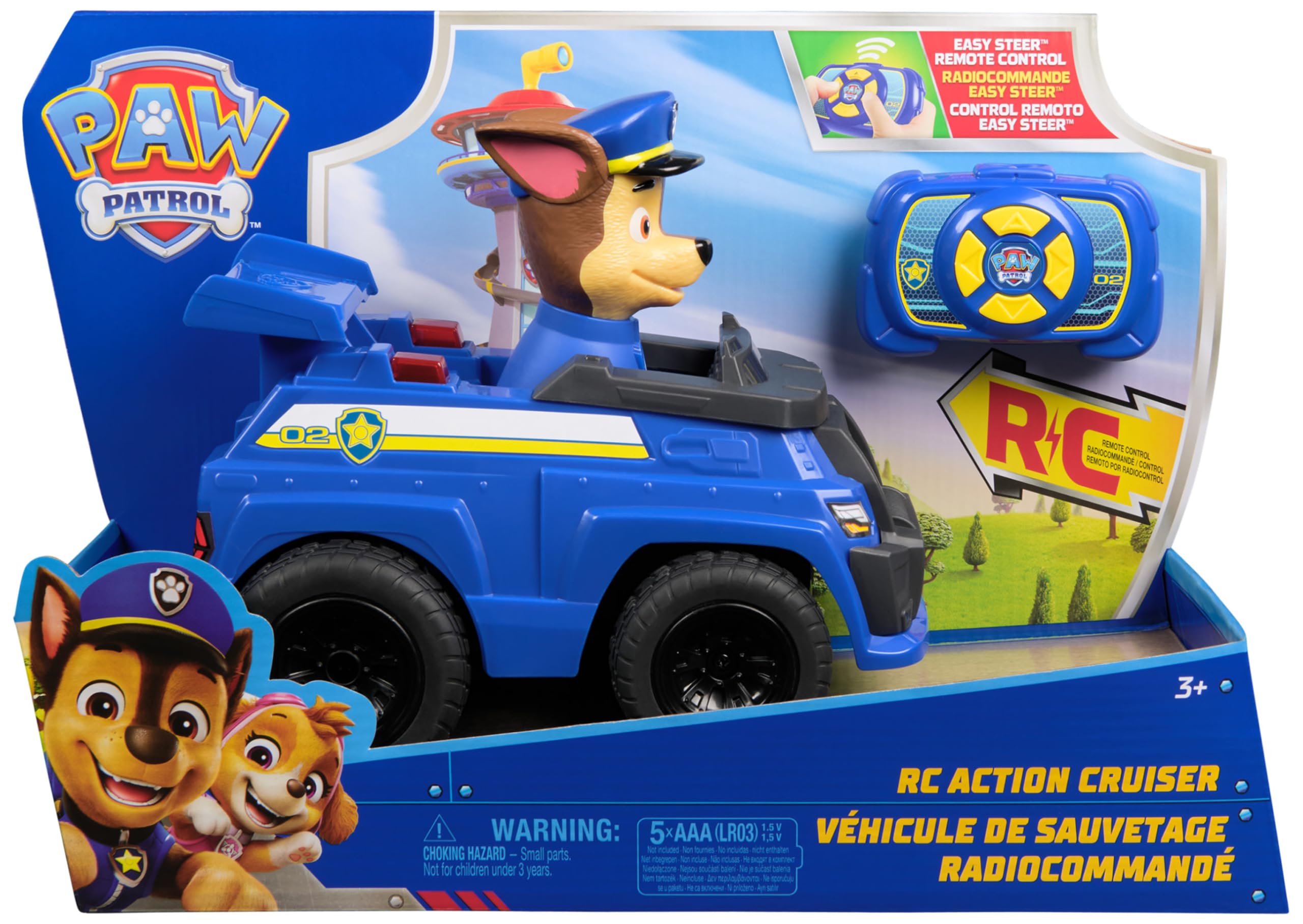 Paw Patrol Chase RC Action Cruiser - Remote Control Car with LED Lights, Ages 3-9 4