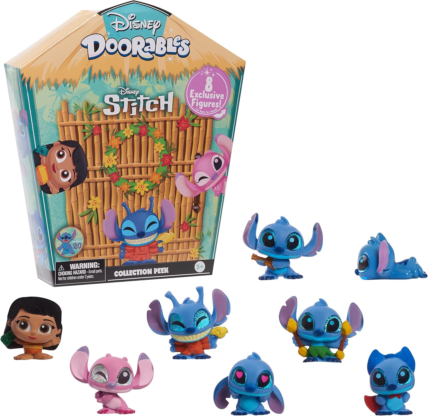 Disney Doorables Stitch Collector Pack - 8-Piece Figurine Set for Kids 5-12
