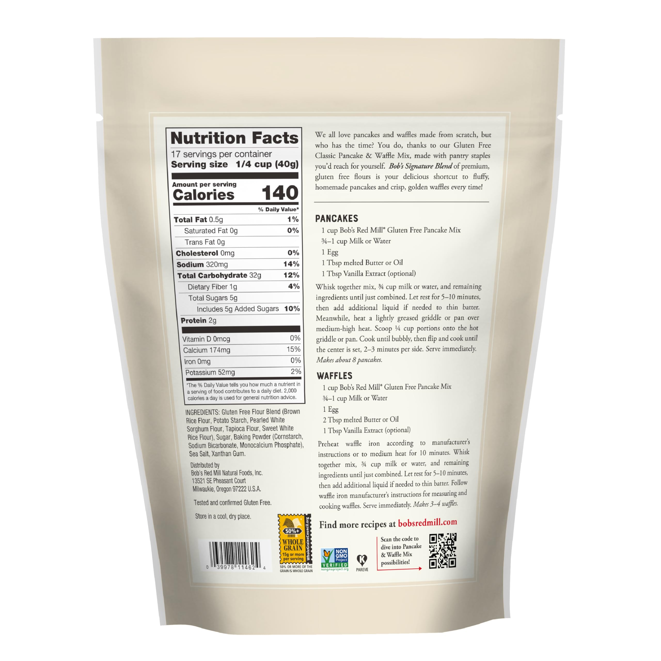 Bob's Red Mill Gluten Free Pancake Mix, More than 50% Whole Grain, 680g 4