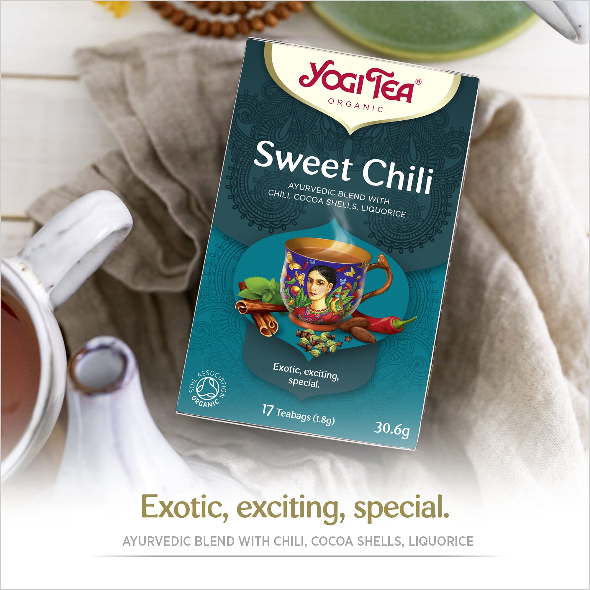 YOGI TEA - Sweet Chili Organic Spice and Herbal Tea, Blend of Cocoa Shells, 6 x 17 Bags 8