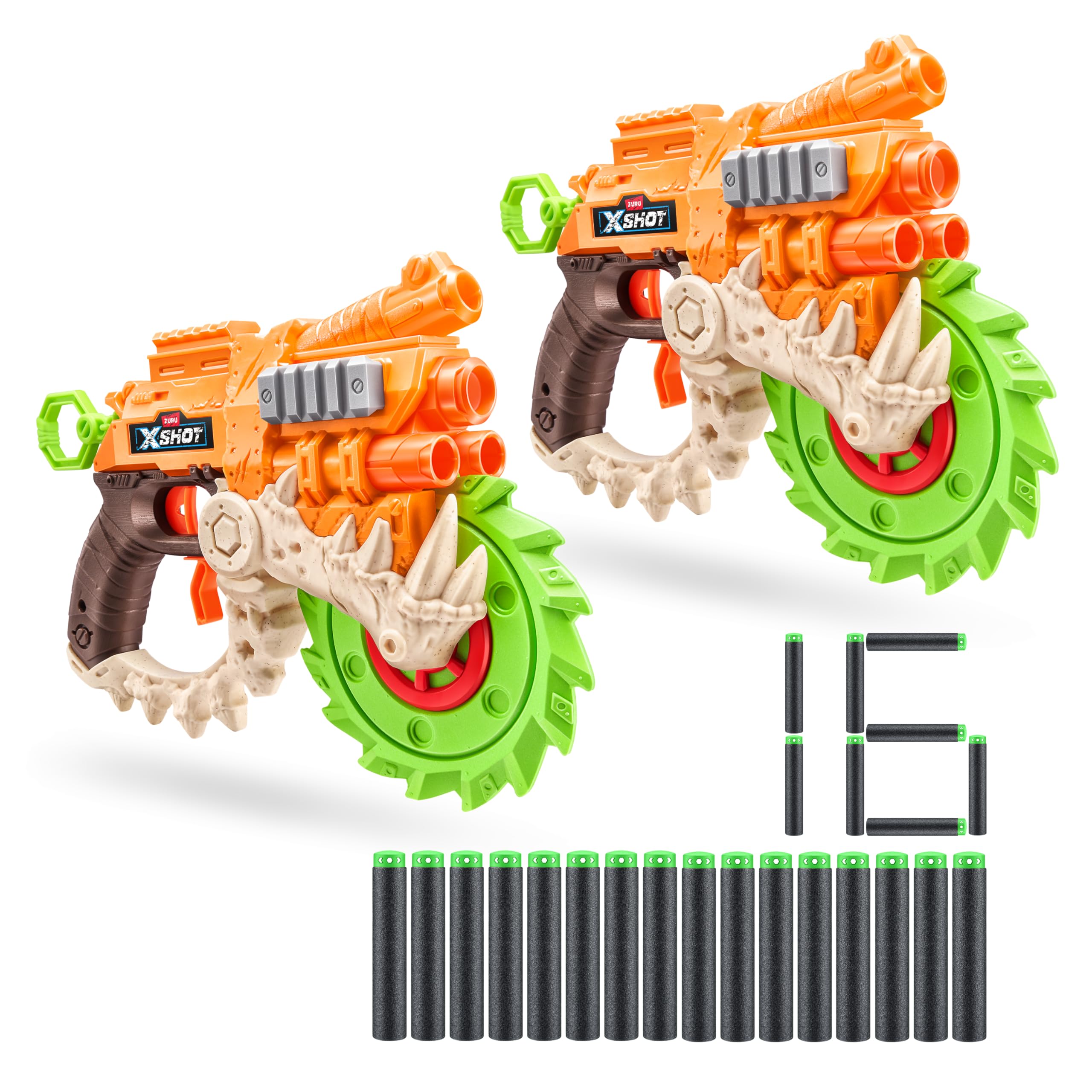 XSHOT Insanity HorrorFire Reaper X Twin Pack - Foam Blaster with Saw Blade Action & Air Pocket Darts
