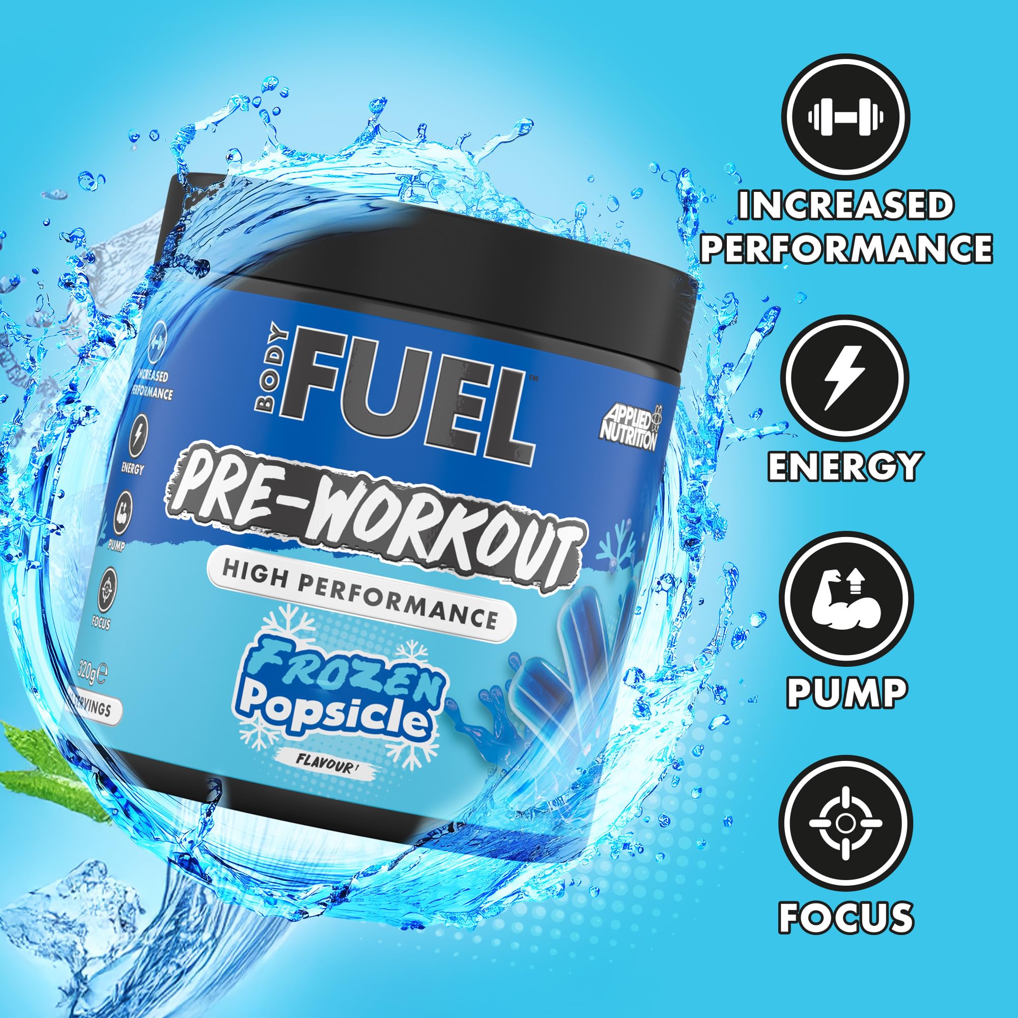 Applied Nutrition BodyFuel Pre-Workout Powder - 40 Servings | Energy, Strength & Endurance Boost | Sugar-Free