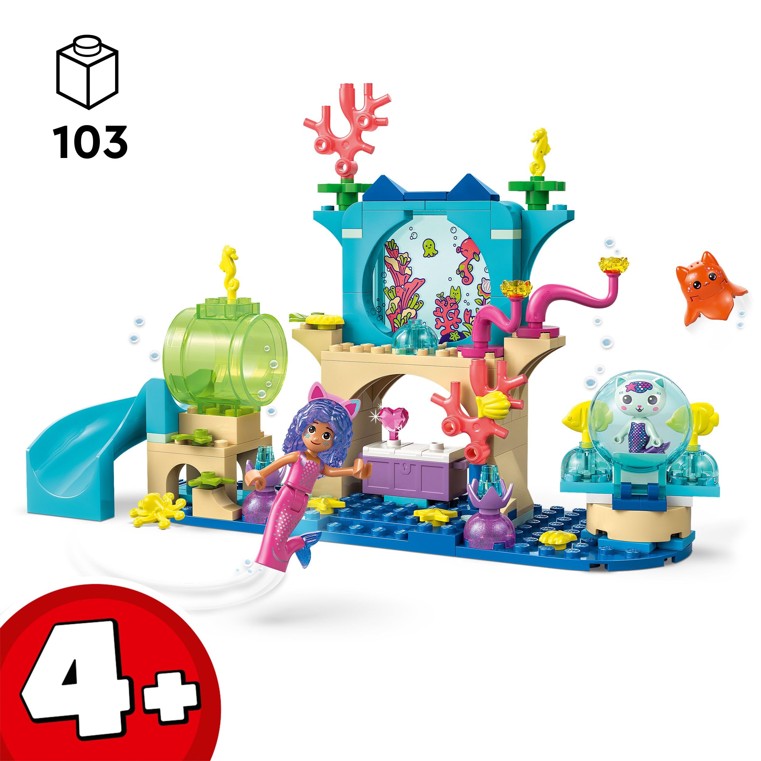 LEGO Gabby's Dollhouse Mermaid Gabby's Aquarium Adventure Toy - 103-Piece Building Set for Kids 4+ 4