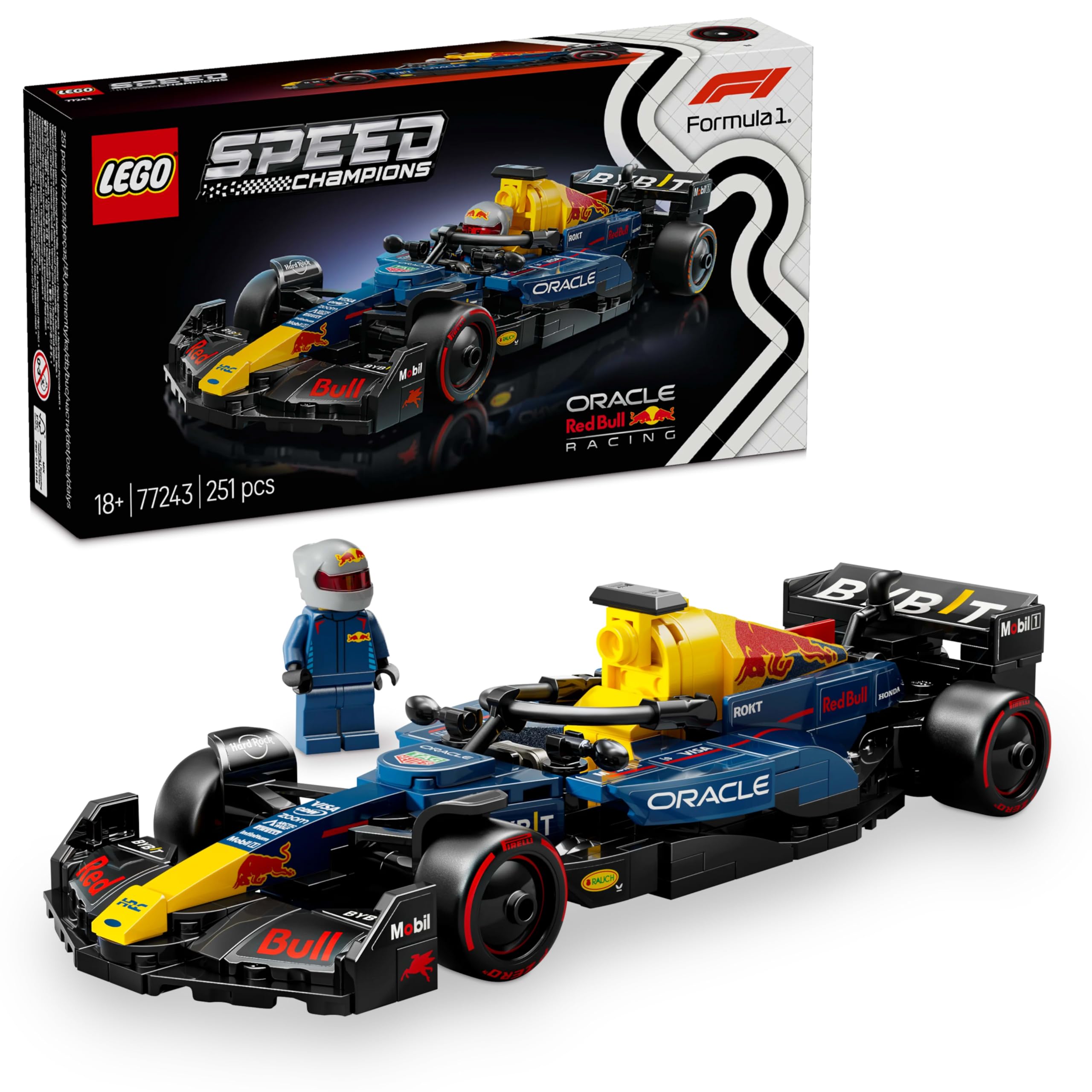 LEGO Speed ​​Champions Oracle Red Bull Racing RB20 F1-Rennwagen 77243 – Formel-1-Modell zum Bauen mit Fahrer-Minifigur für Erwachsene