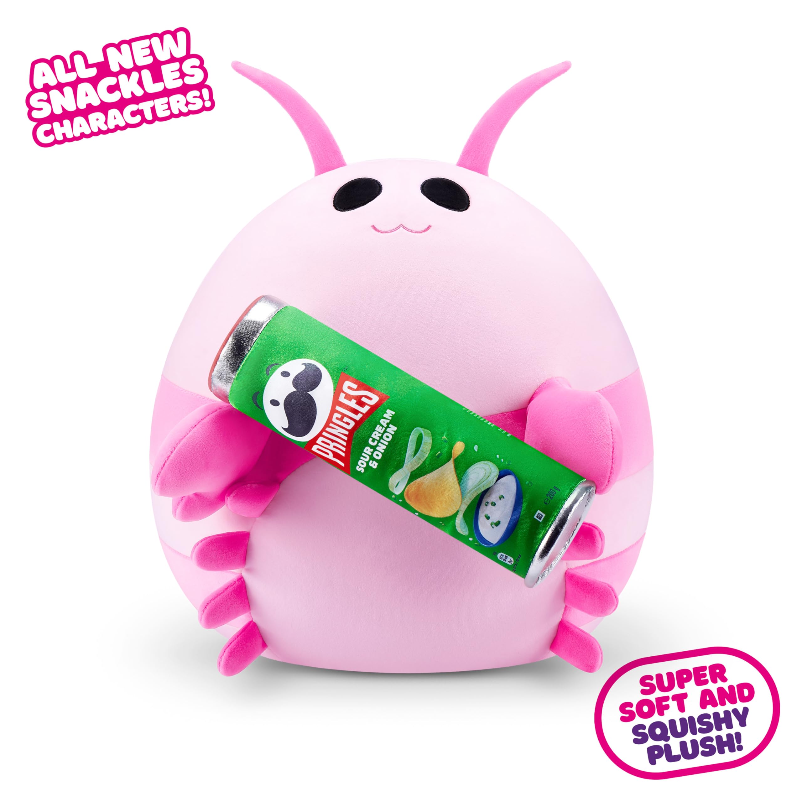 Snackles Series 2 - Pink Shrimp (Pringles, Sour Cream & Onion) Plush Toy, 8-inch Collectible Stuffed Animal 3