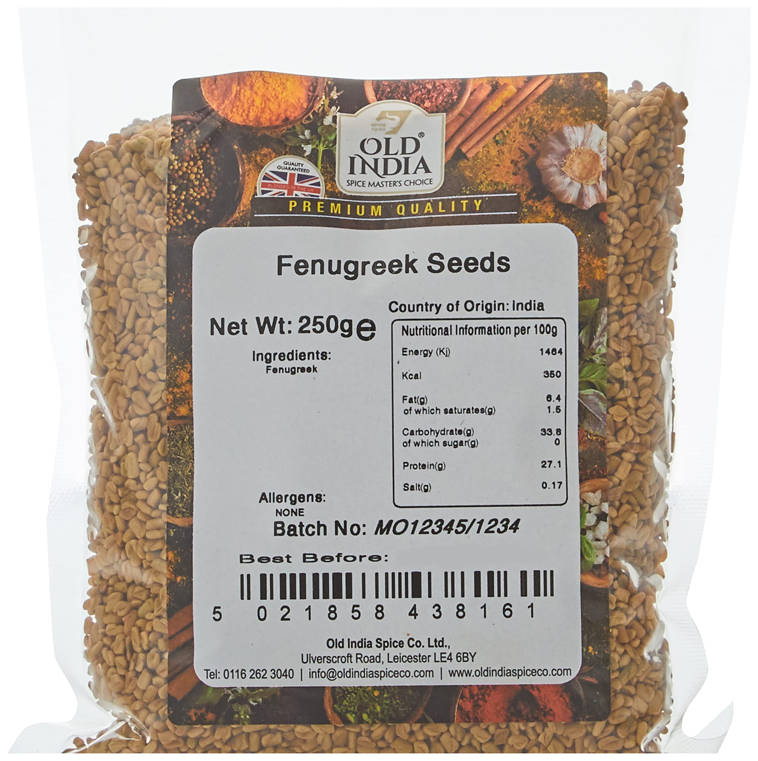 Old India Fenugreek Seeds - 100% Natural Whole Spice | 250g Pack