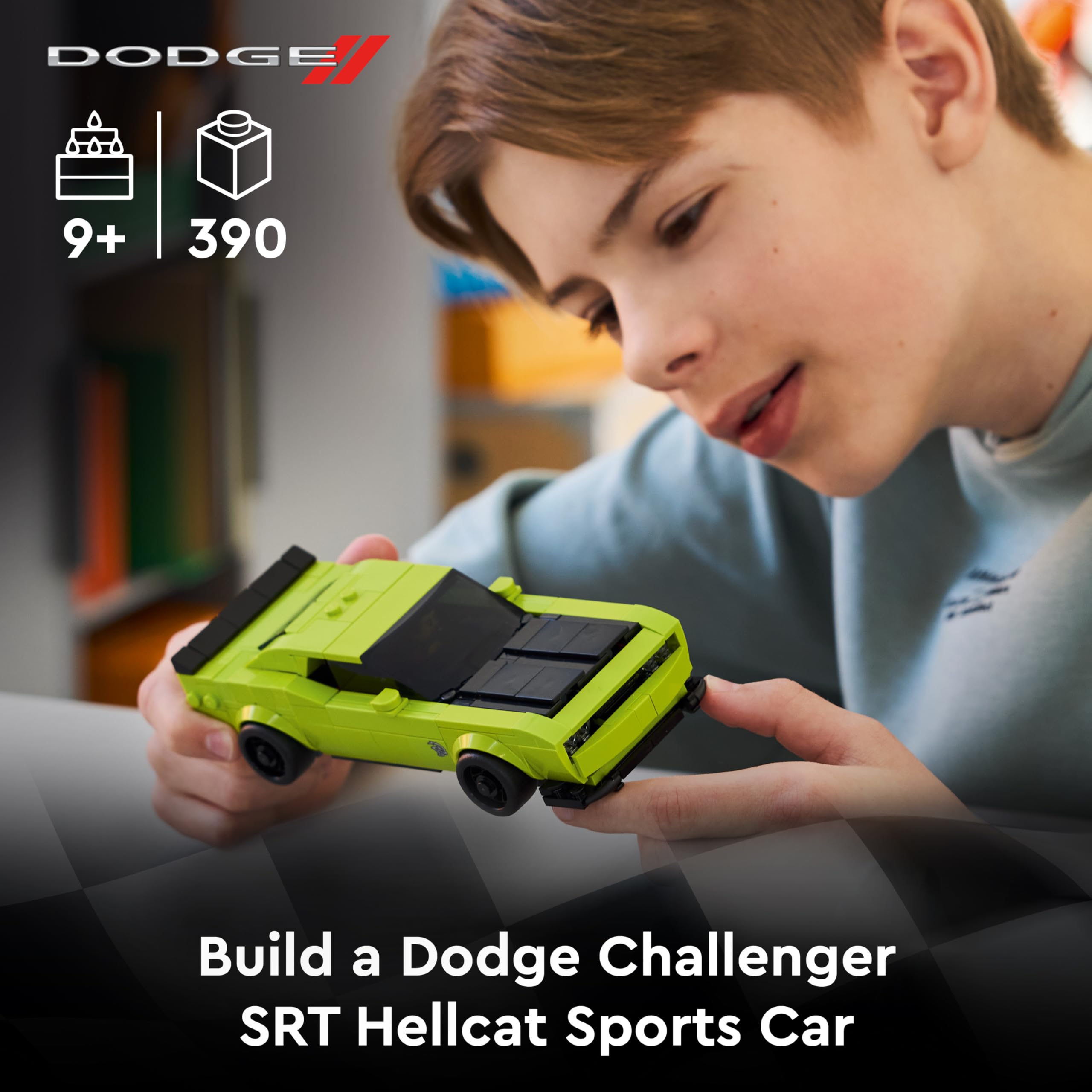 LEGO Speed Champions Dodge Challenger SRT Hellcat Sports Car Toy Set 77237 for Ages 9+