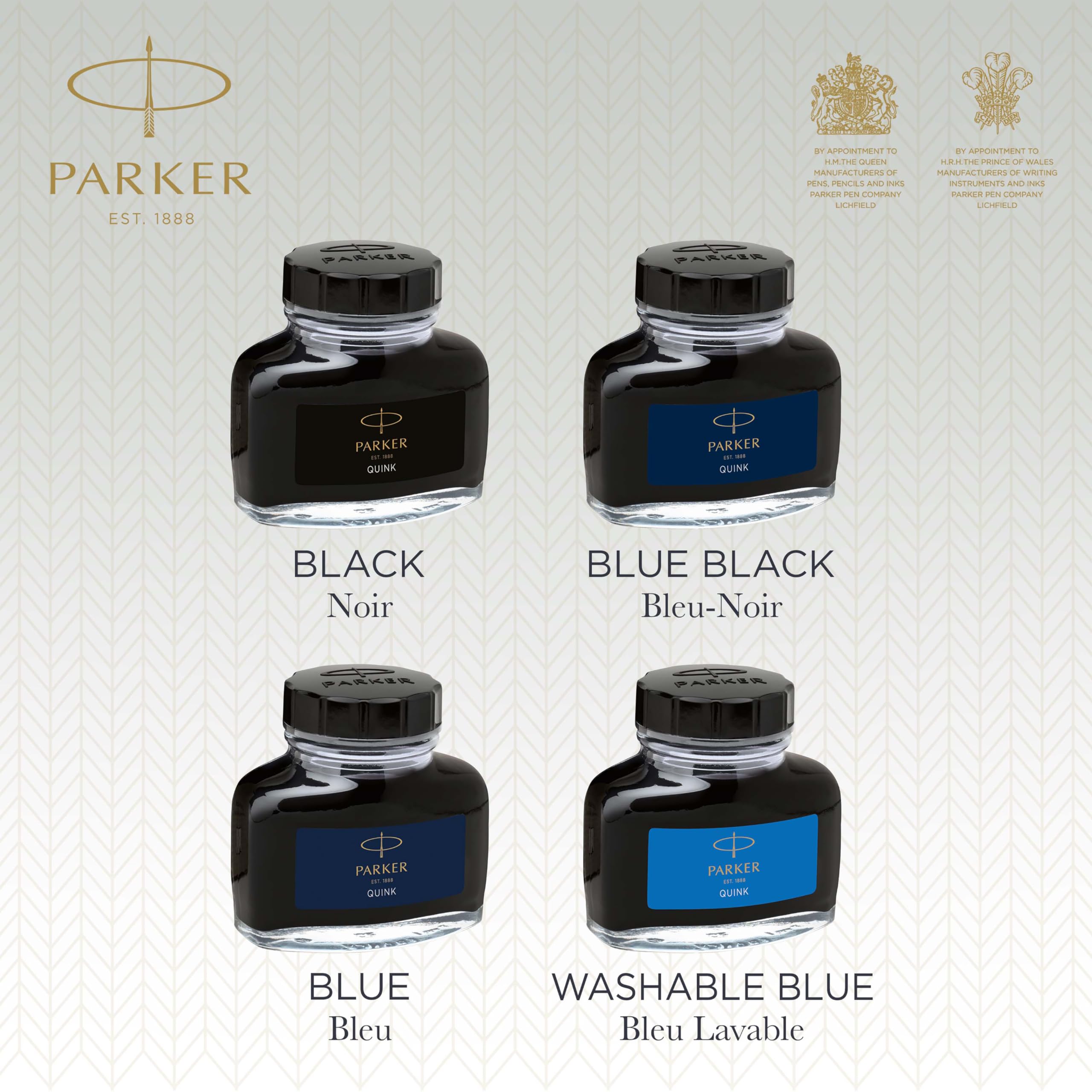 PARKER QUINK Fountain Pen Ink Bottle - Black, 57 ml | Smooth Flow | Quick Drying 7