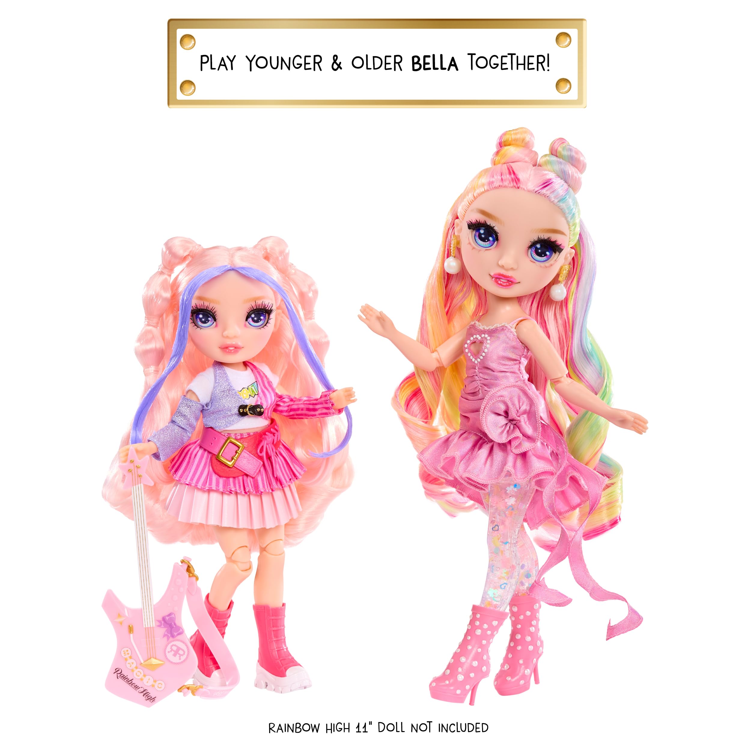 Rainbow High Junior High Rock Band - Bella Pink 23cm Fashion Doll with Bass Guitar & Stickers 6