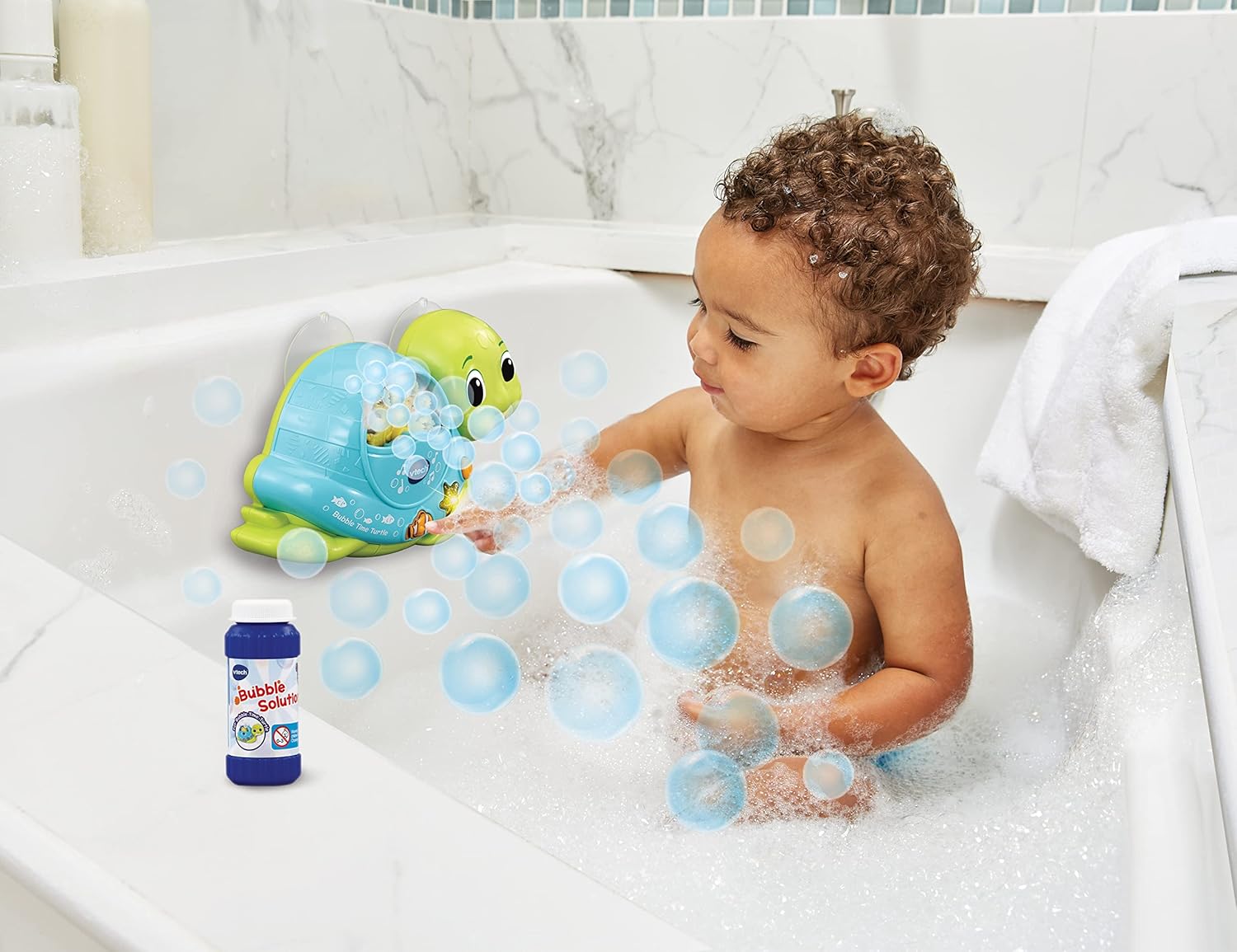 VTech Bubble Time Turtle - Interactive Bath Toy with Light-Up & Music for 1-3 Year Olds 4
