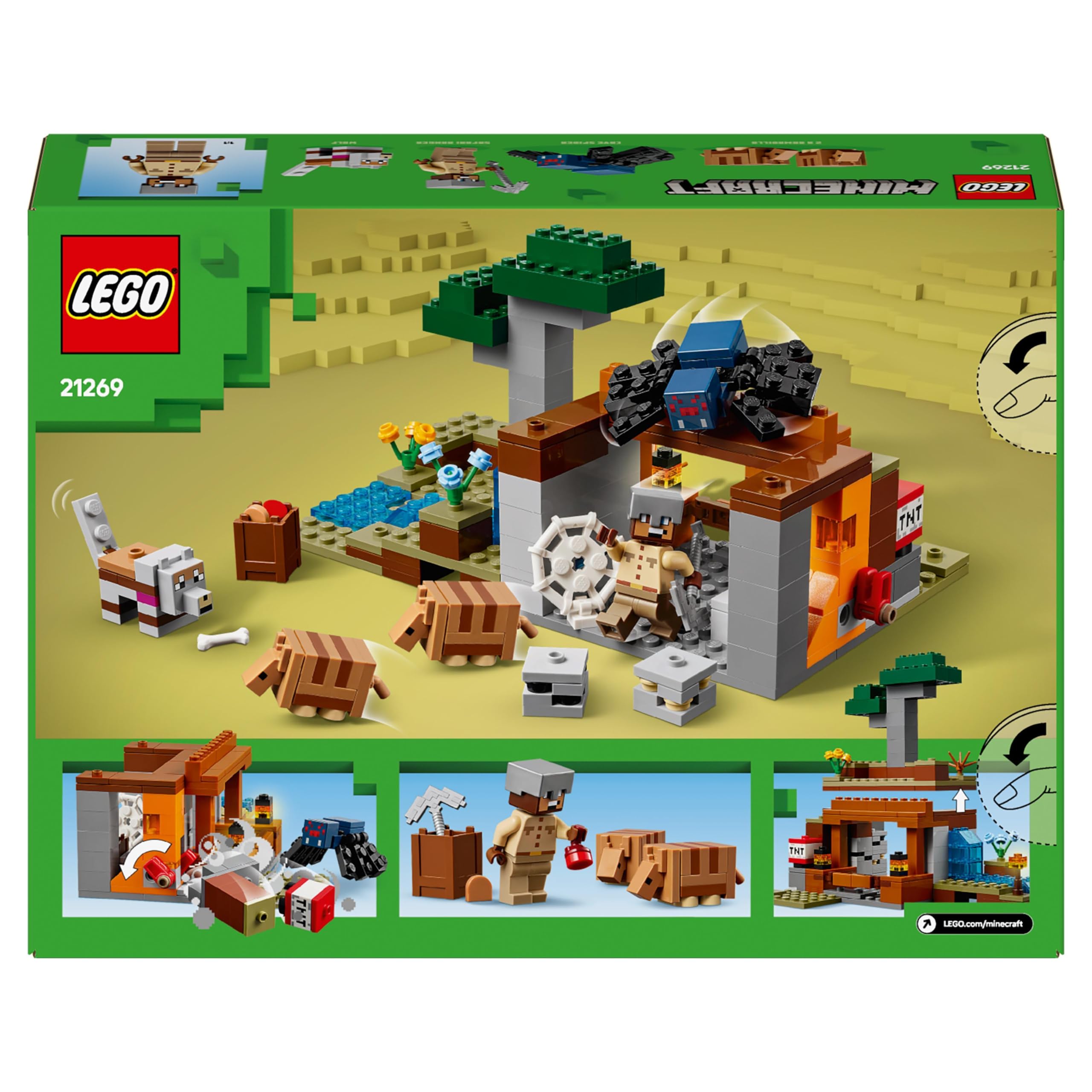 LEGO Minecraft The Armadillo Mine Expedition 21269 - Building Set for Kids 8+ 9