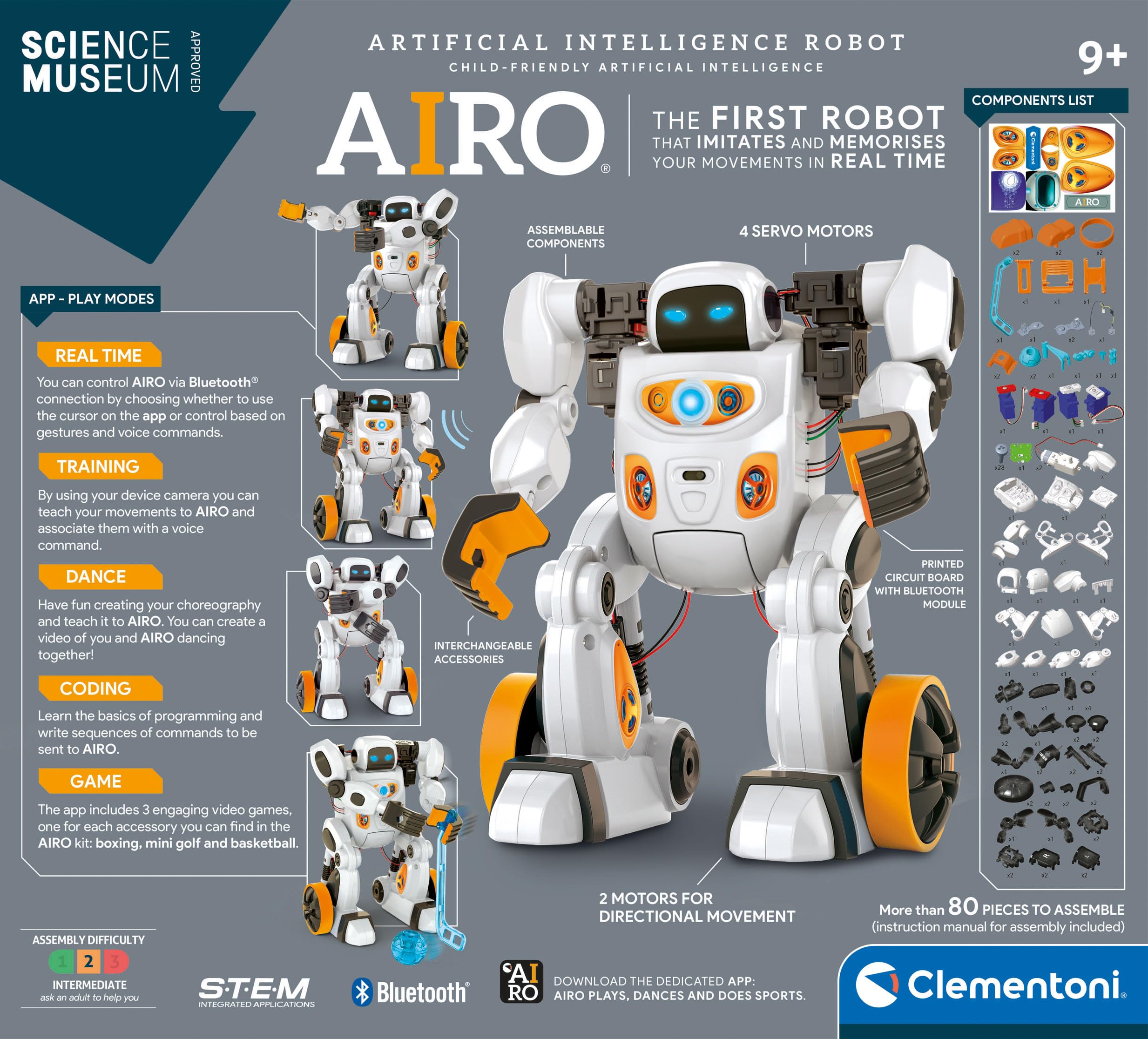 Clementoni AIRO Science Museum AI Robot - Interactive Educational Toy for Kids 8+ 8