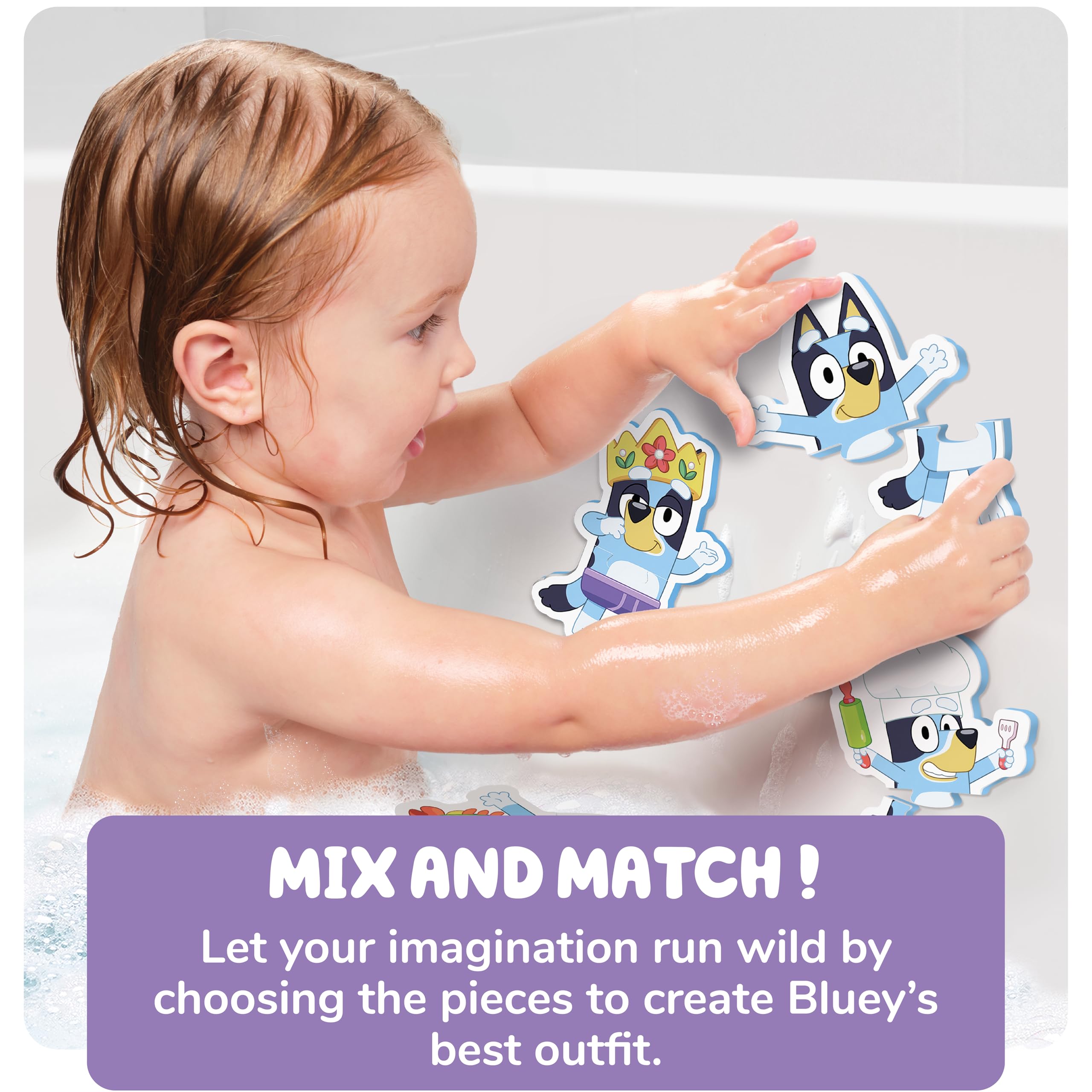Toomies Bluey Bath Puzzle - 8-Piece Foam Jigsaw Set | Ages 18+ Months