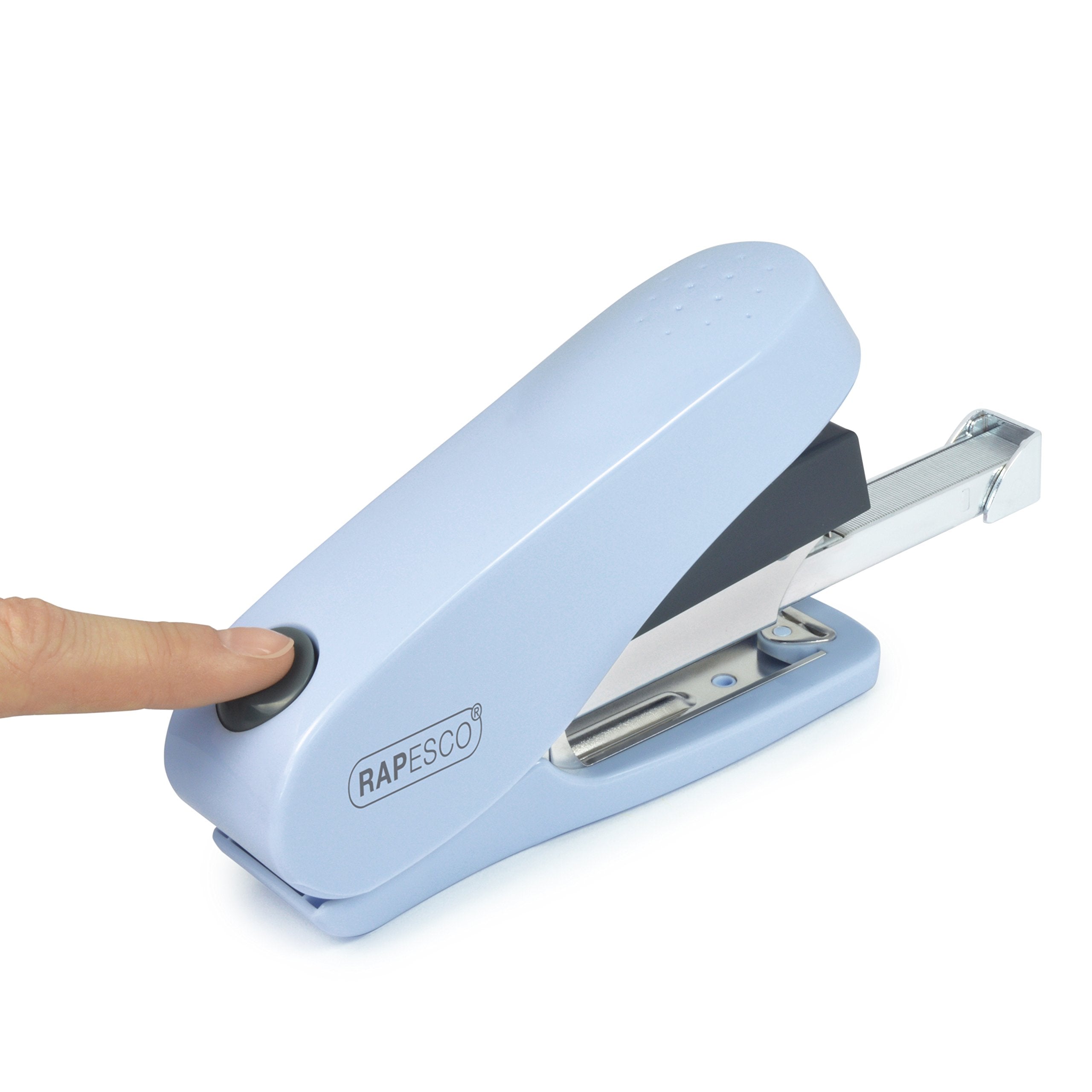 RAPESCO Luna Less Effort Desktop Stapler | 50 Sheet Capacity | Powder Blue | Includes 2000 Staples 3