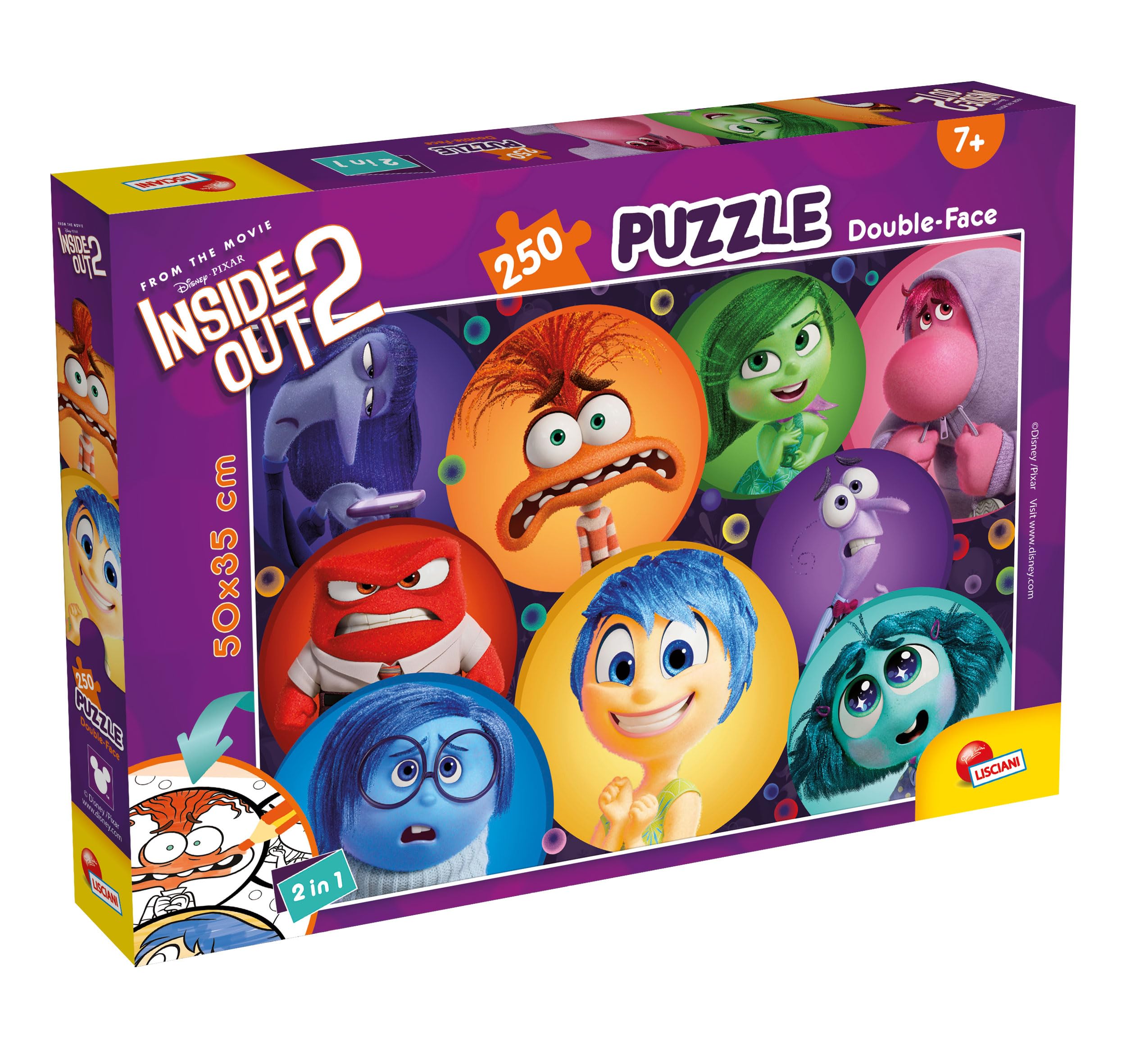 Lisciani Disney Inside Out 2 Double-Faced 250 Piece Puzzle for Kids 7+