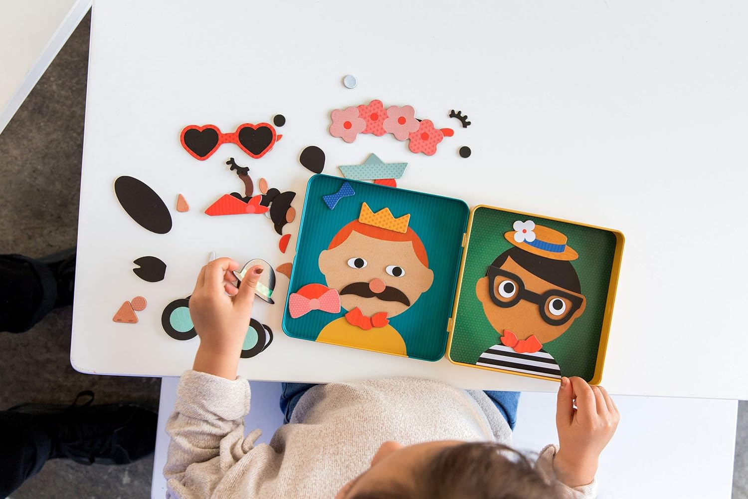 Petit Collage Funny Faces Magnetic Travel Game for Kids