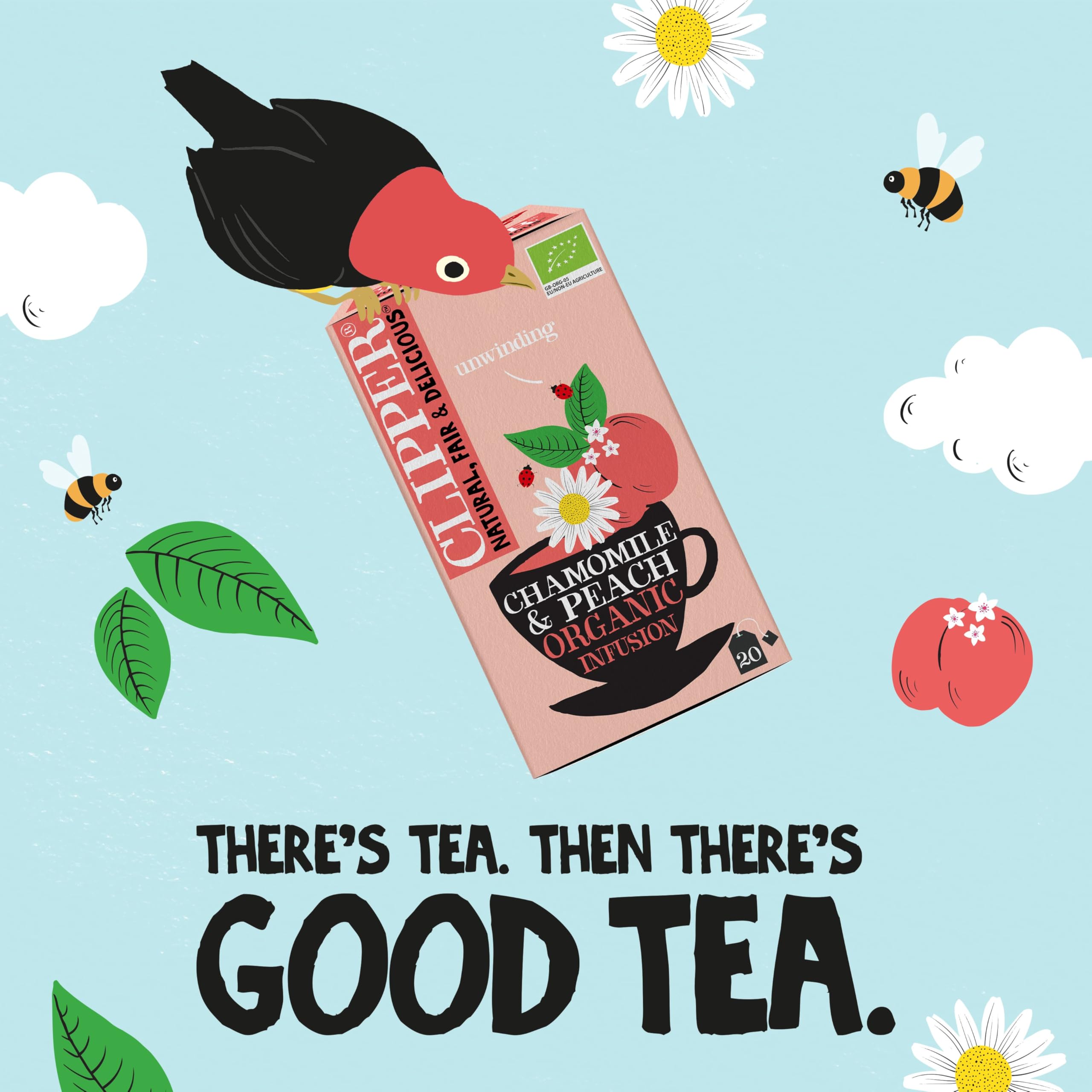 Clipper Organic Chamomile and Peach Infusions Fruit Teabags, 80 Tea Bags 5