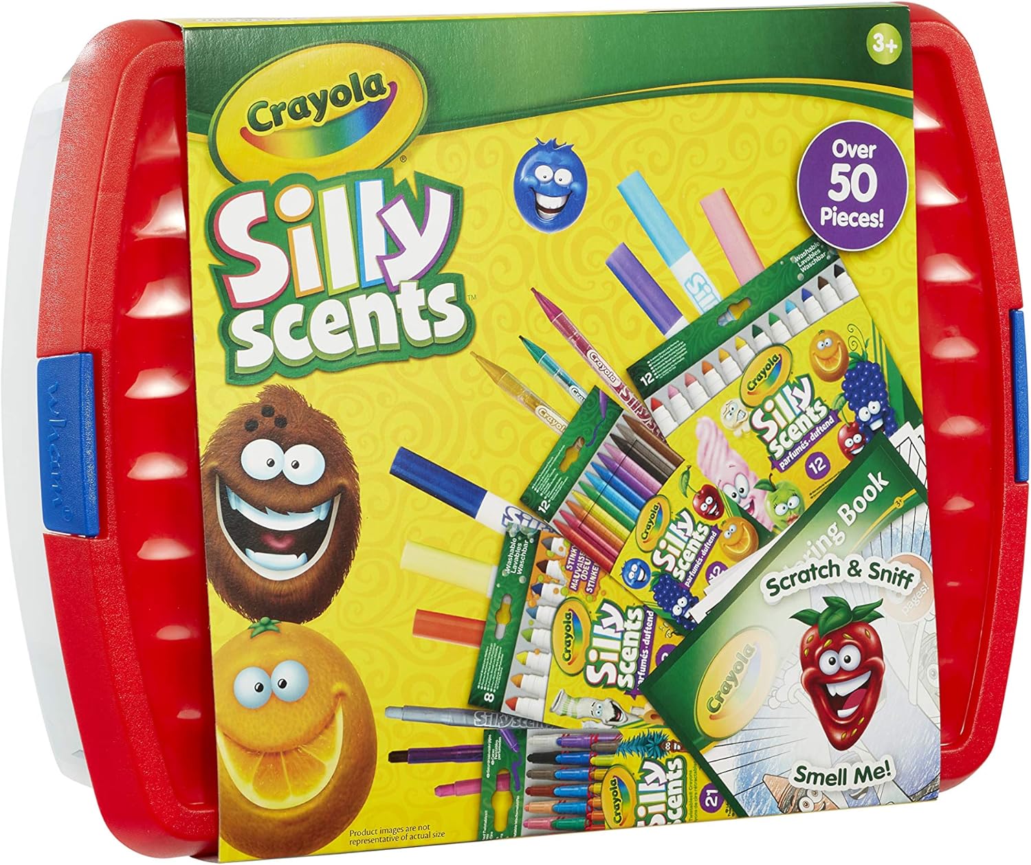 Crayola Silly Scents Scented Colouring Tools Tub Bundle - Over 50 Pieces with Markers, Crayons & Pencils