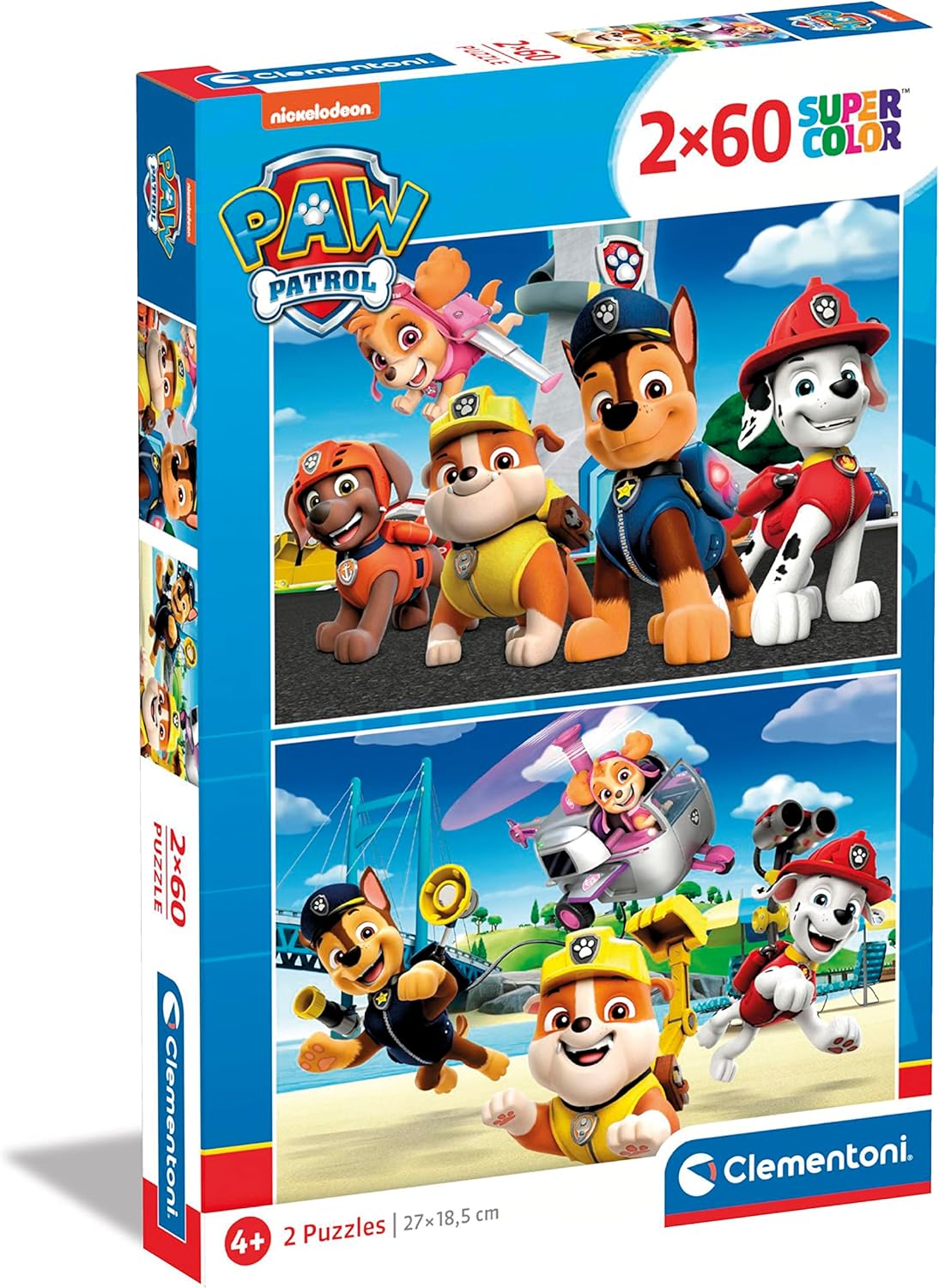 Clementoni PAW Patrol 2 x 60-Piece Jigsaw Puzzles for Kids - Educational Puzzle Set 1